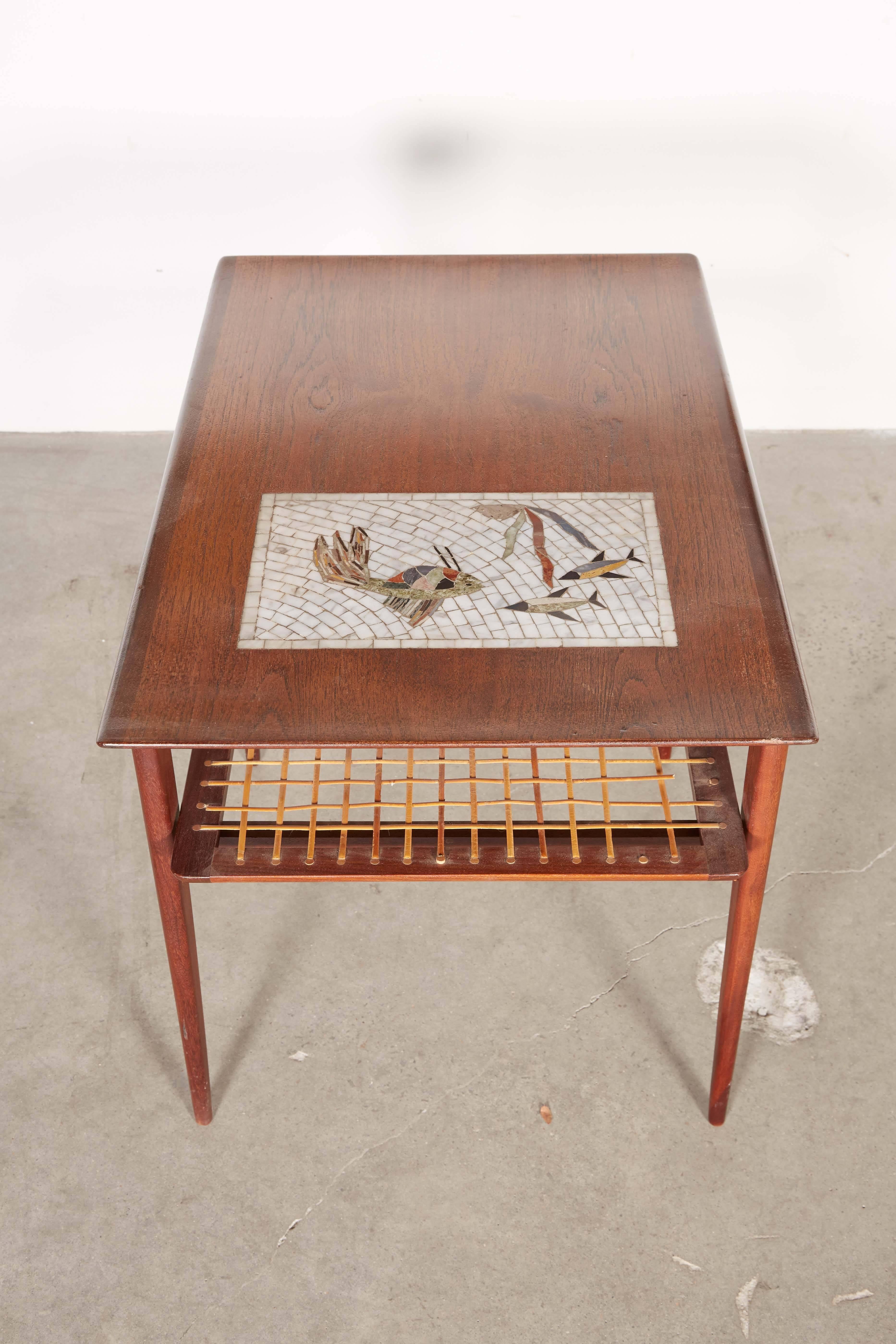 Glazed Mid Century Side Table by Johannes Andersen, Pair For Sale