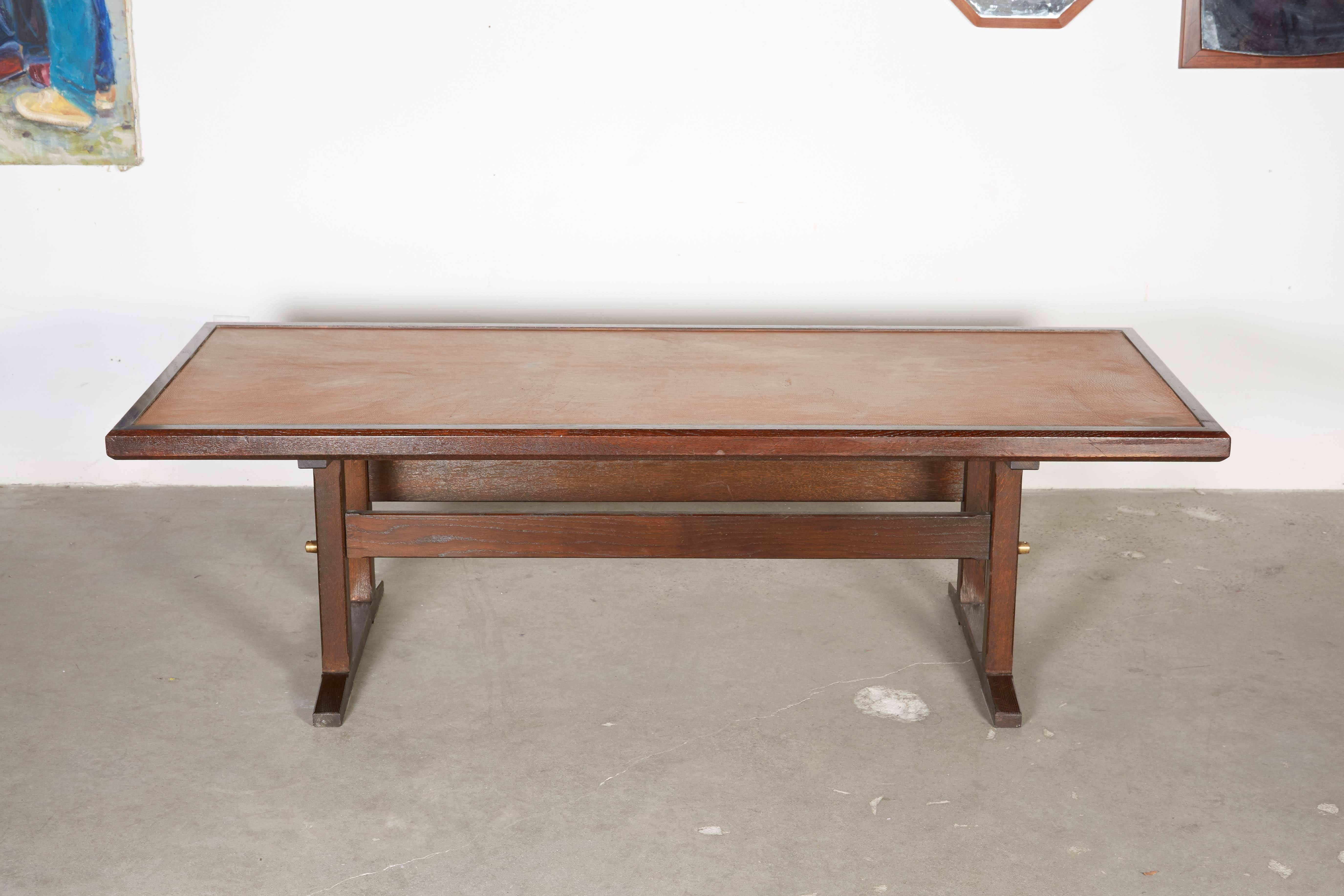 Danish 1960s Jens Quistgaard Coffee Table

This oak coffee table is in excellent condition. The leather covered top comes off for easy shipping. Elegant, sleek, and timeless. The leather has slight age that goes along with regular use. Ready for