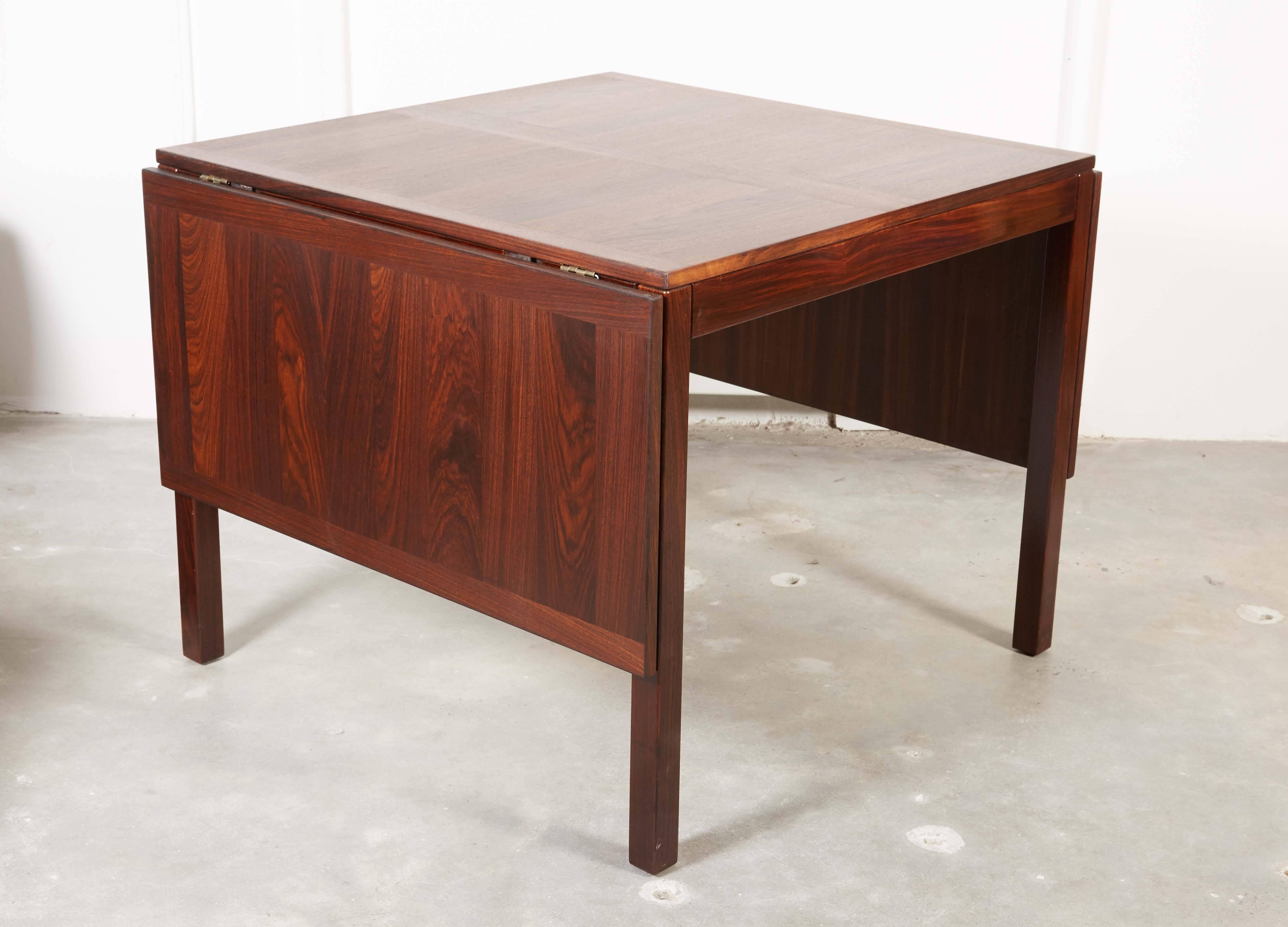 Rosewood Drop Leaf Dining Table by Kai Winding In Excellent Condition For Sale In New York, NY