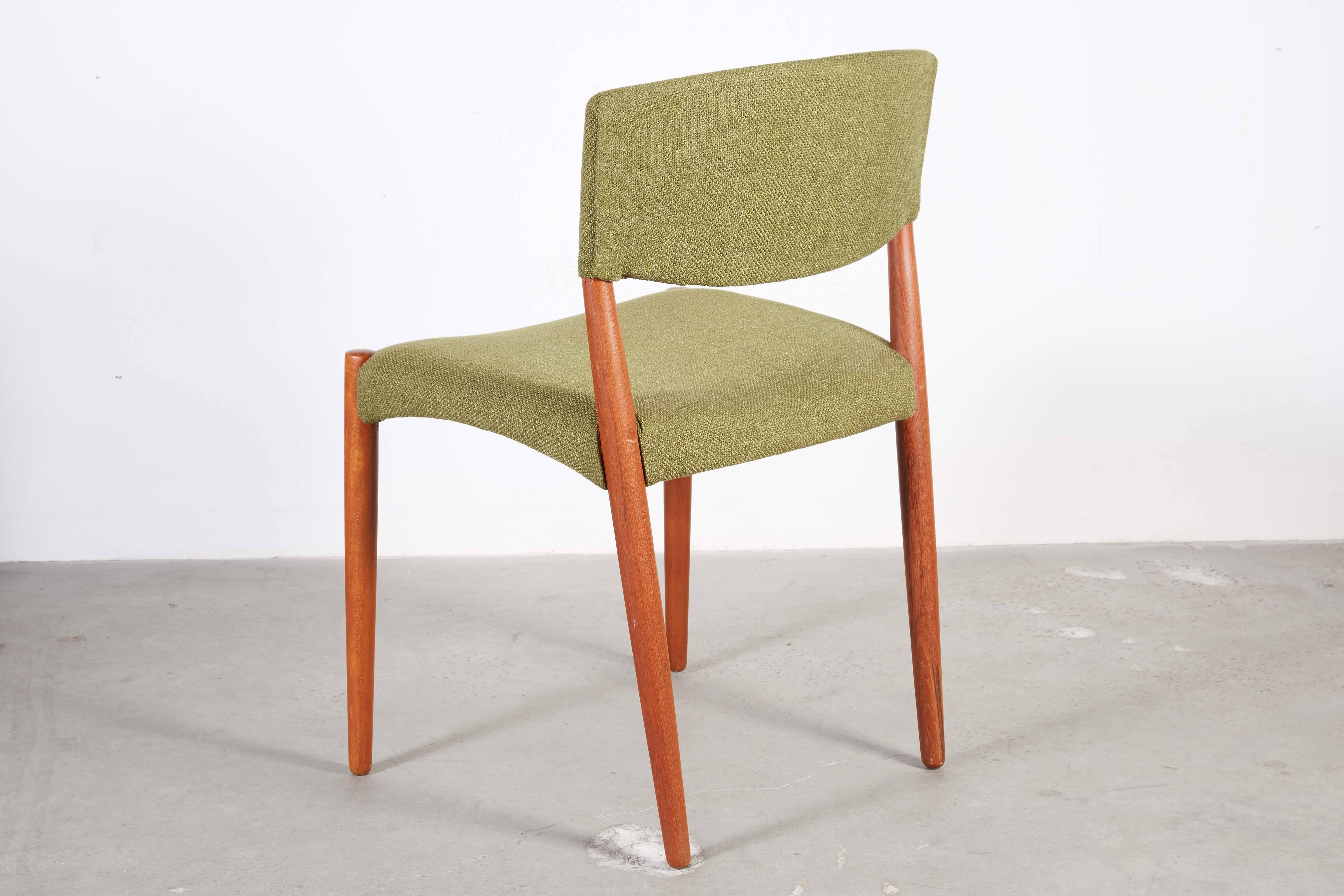 Mid-20th Century Teak Green Dining Chairs by Bender Madsen, Set of 4