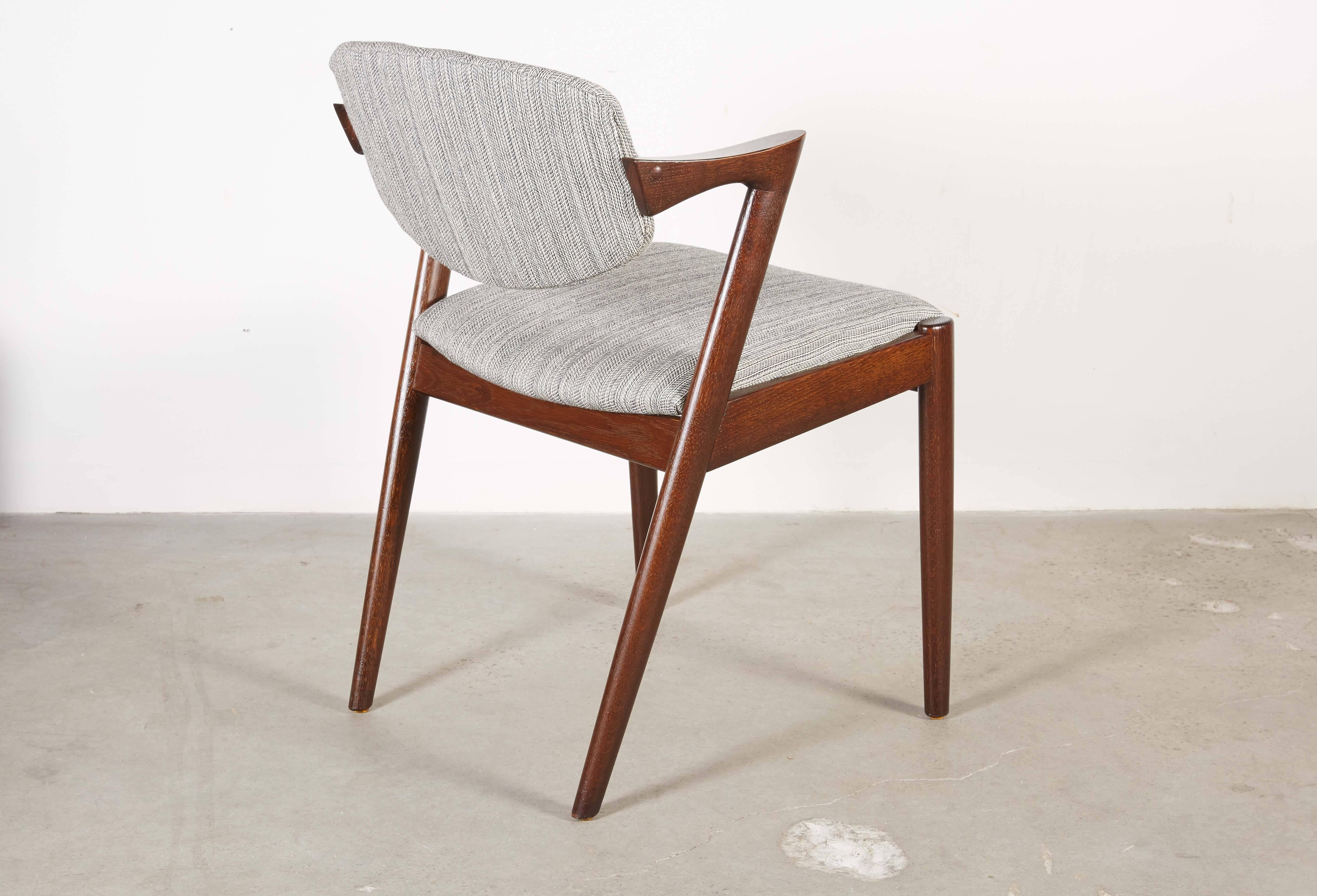 Danish Kai Kristiansen 42 Dining Chair, Pair In Excellent Condition In New York, NY