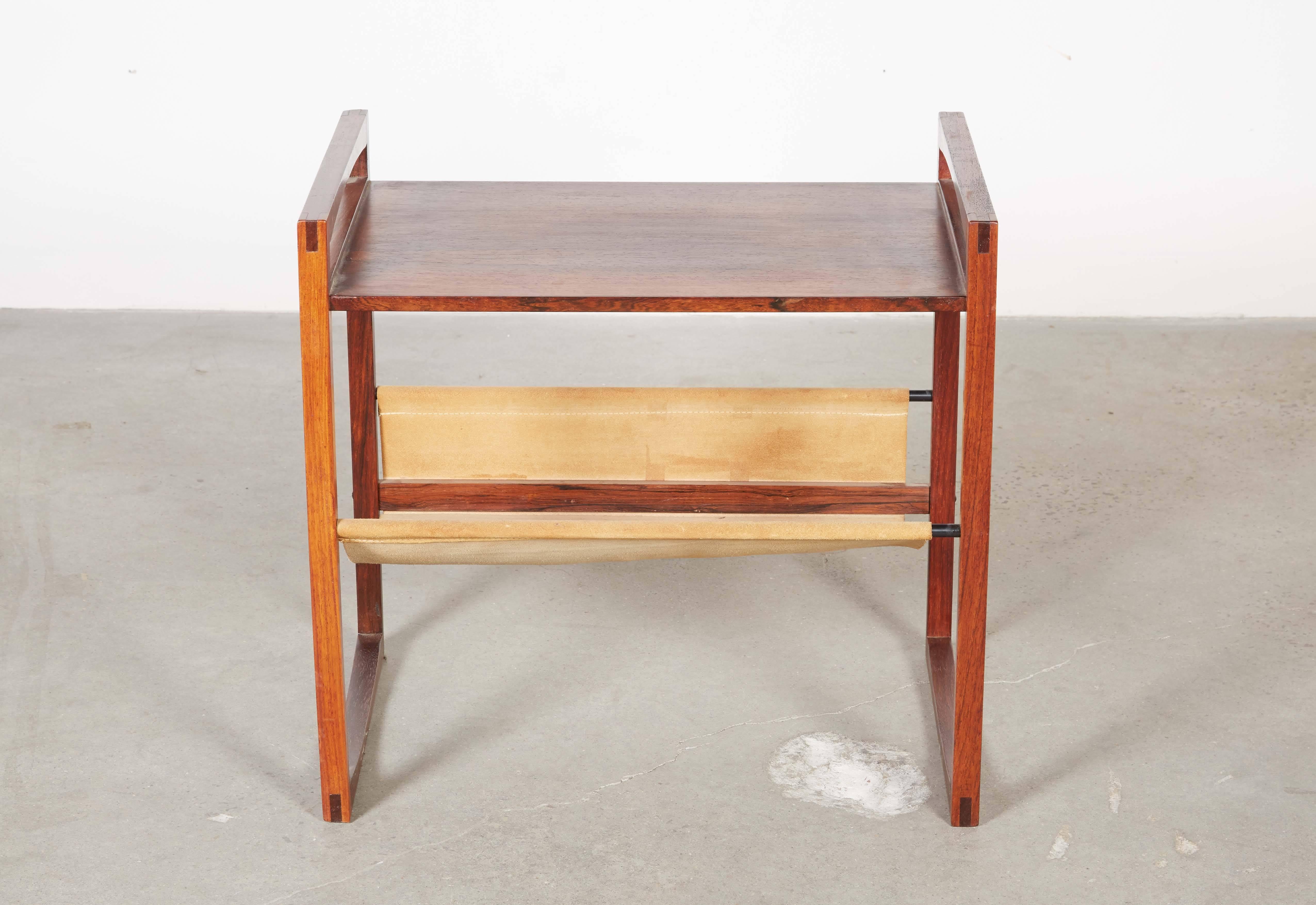 Vintage Magazine Rack, Rosewood In Excellent Condition In New York, NY