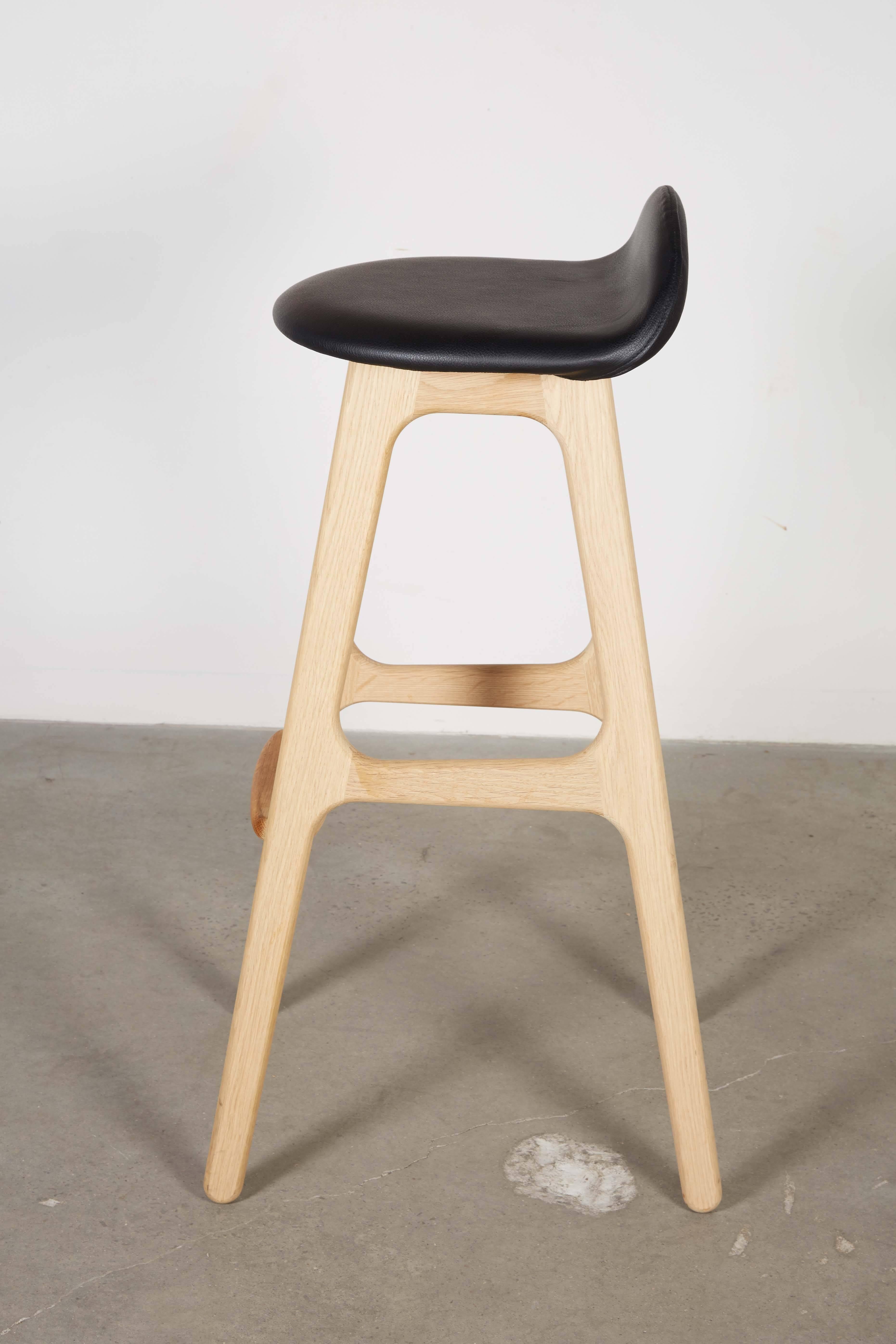 Danish Erik Buch Bar Stool in Oak - 6 Available For Sale