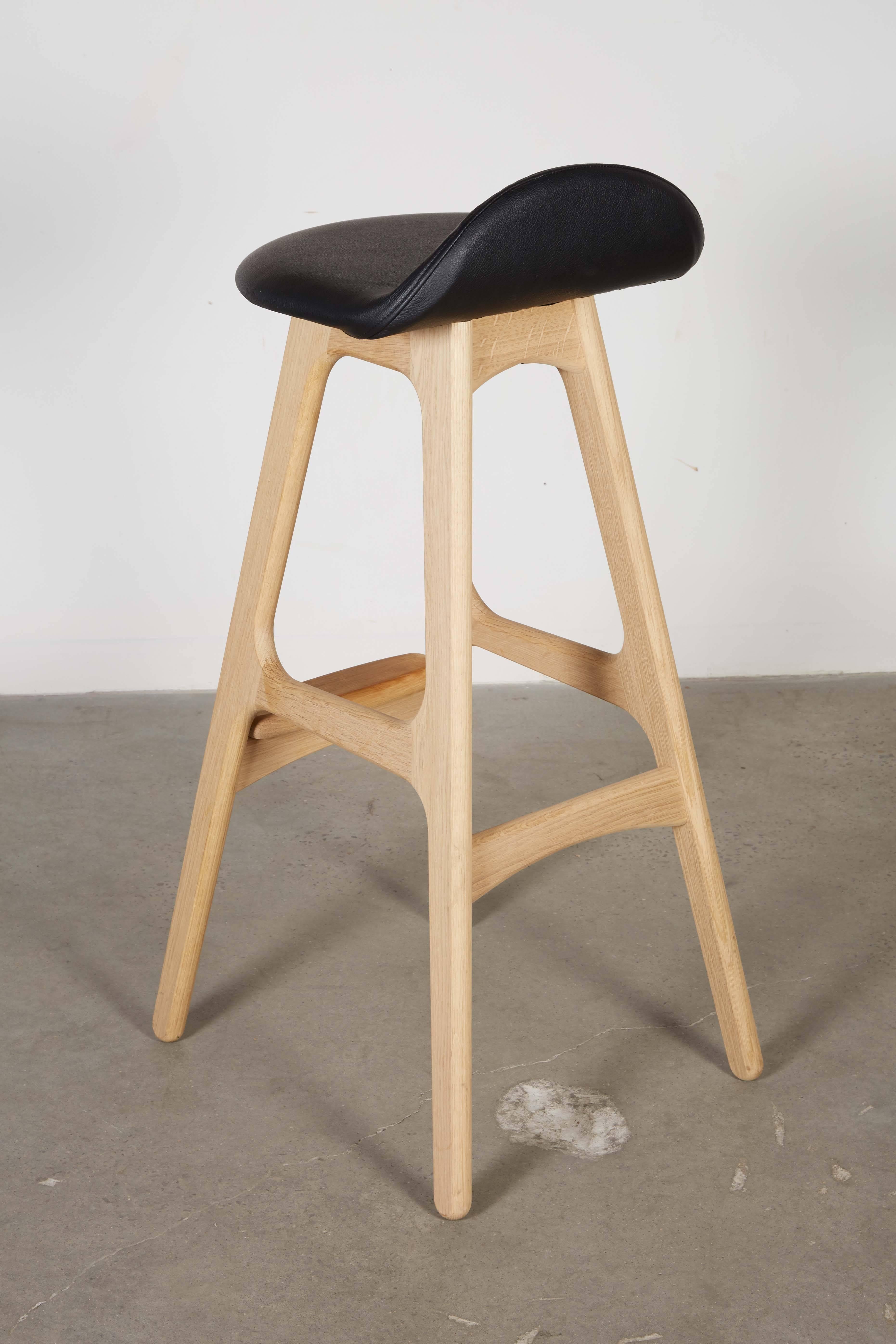 Contemporary Erik Buch Bar Stool in Oak - 6 Available For Sale