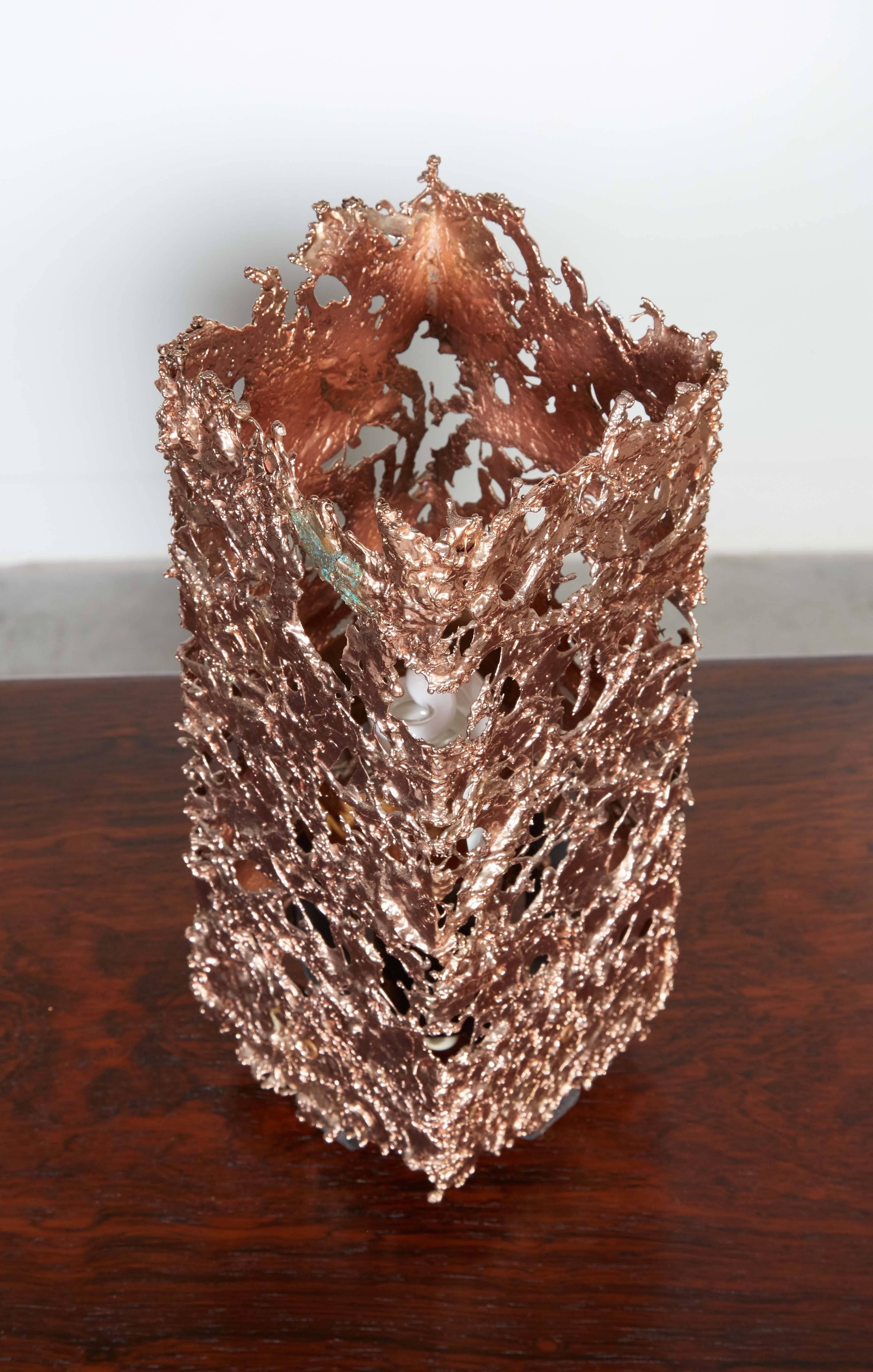Scandinavian Modern Mid Century Copper Table Lamp For Sale