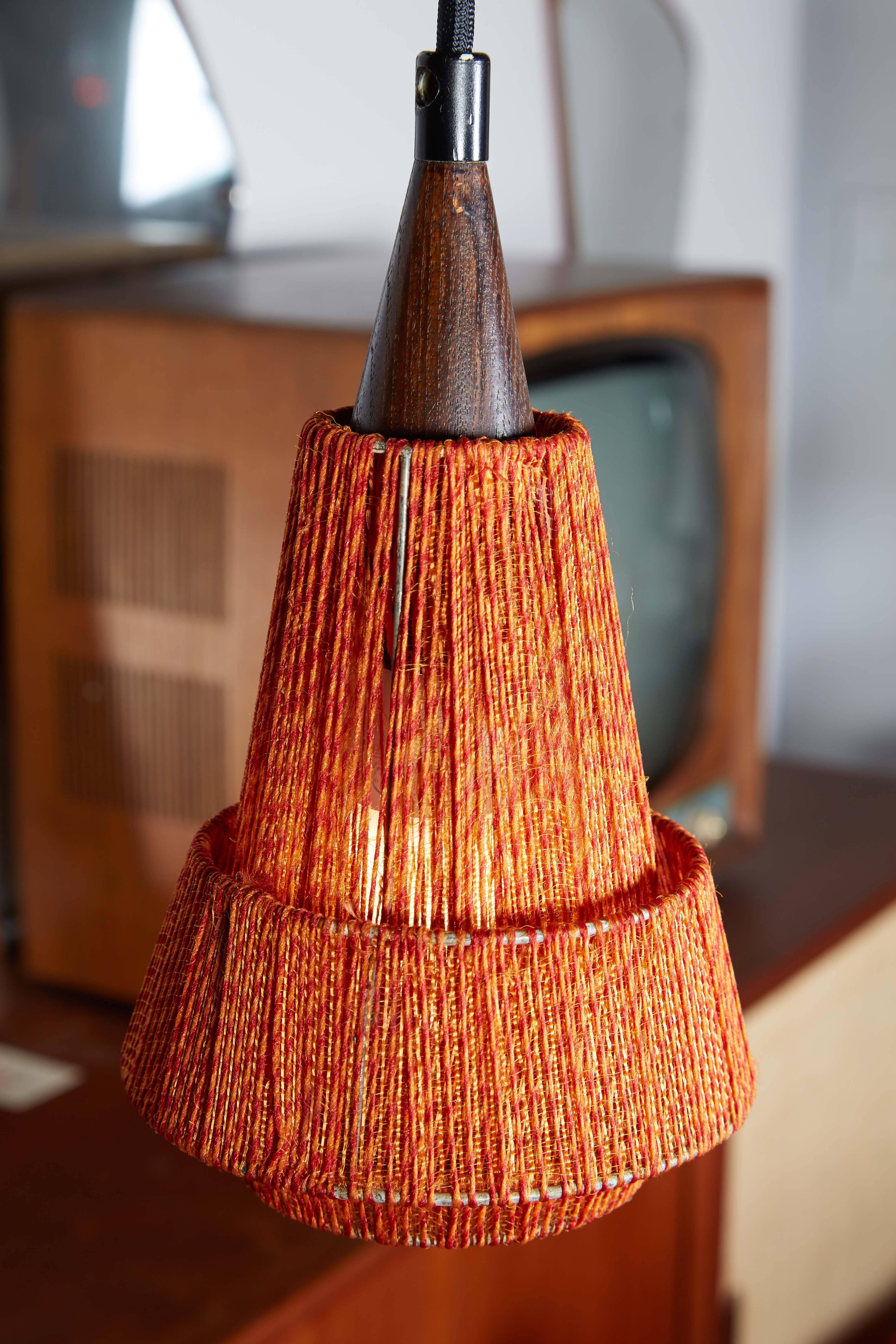 Mid-20th Century Mid Century Orange Pendant Lamp, 2 Left