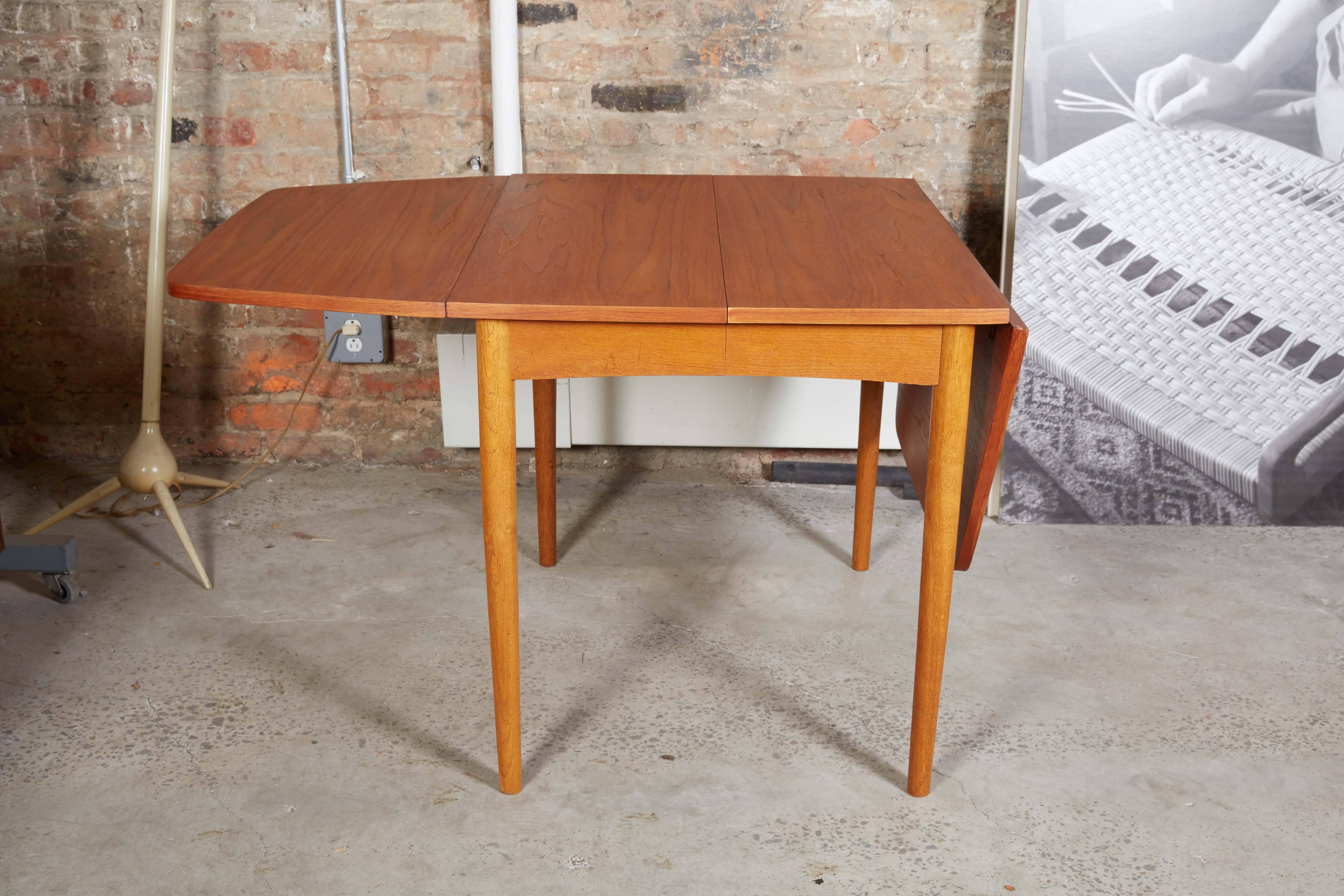 Oiled Drop Leaf Dining Table For Sale