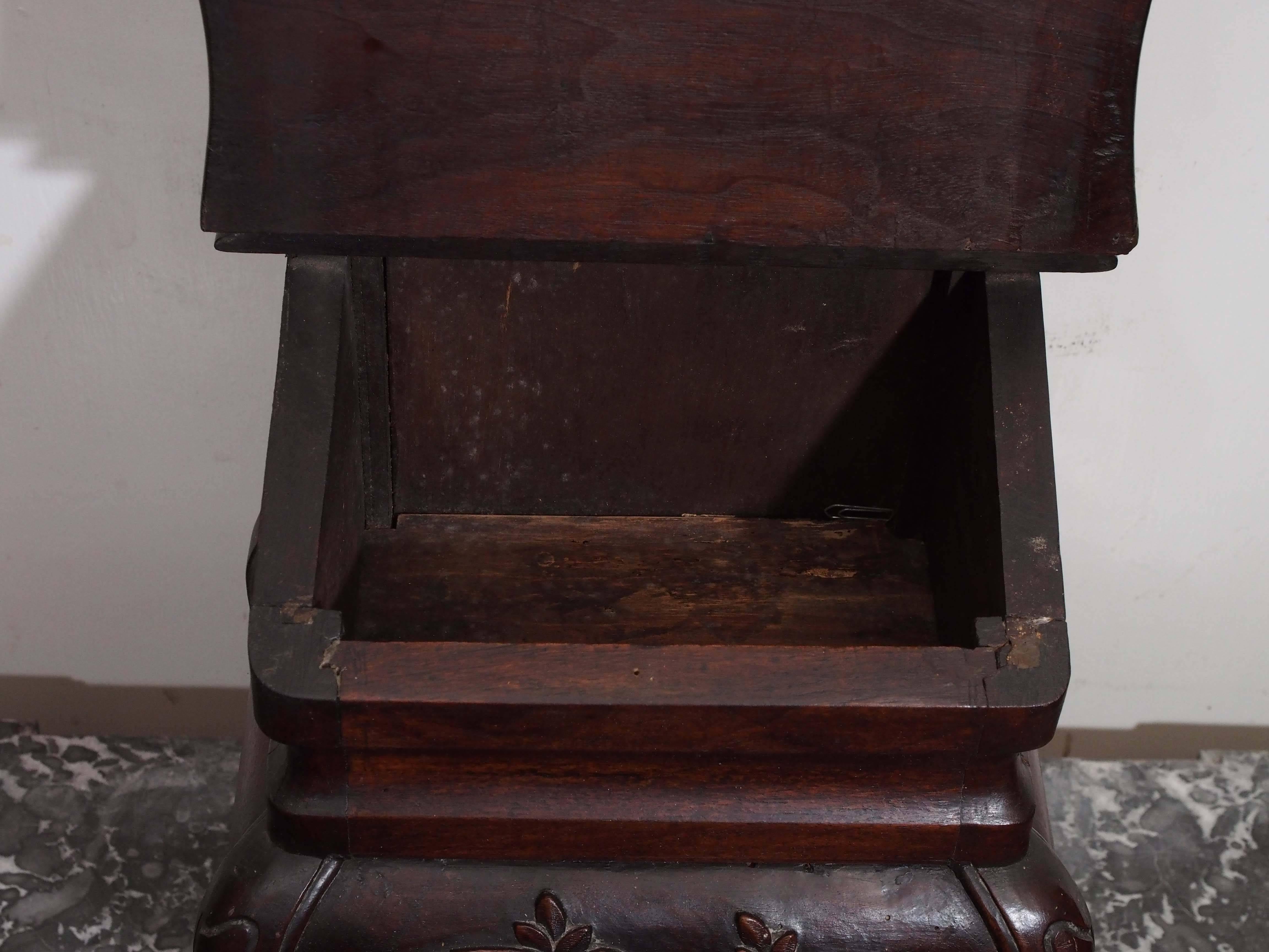 18th Century and Earlier French Provencal Carved Walnut Salt Box