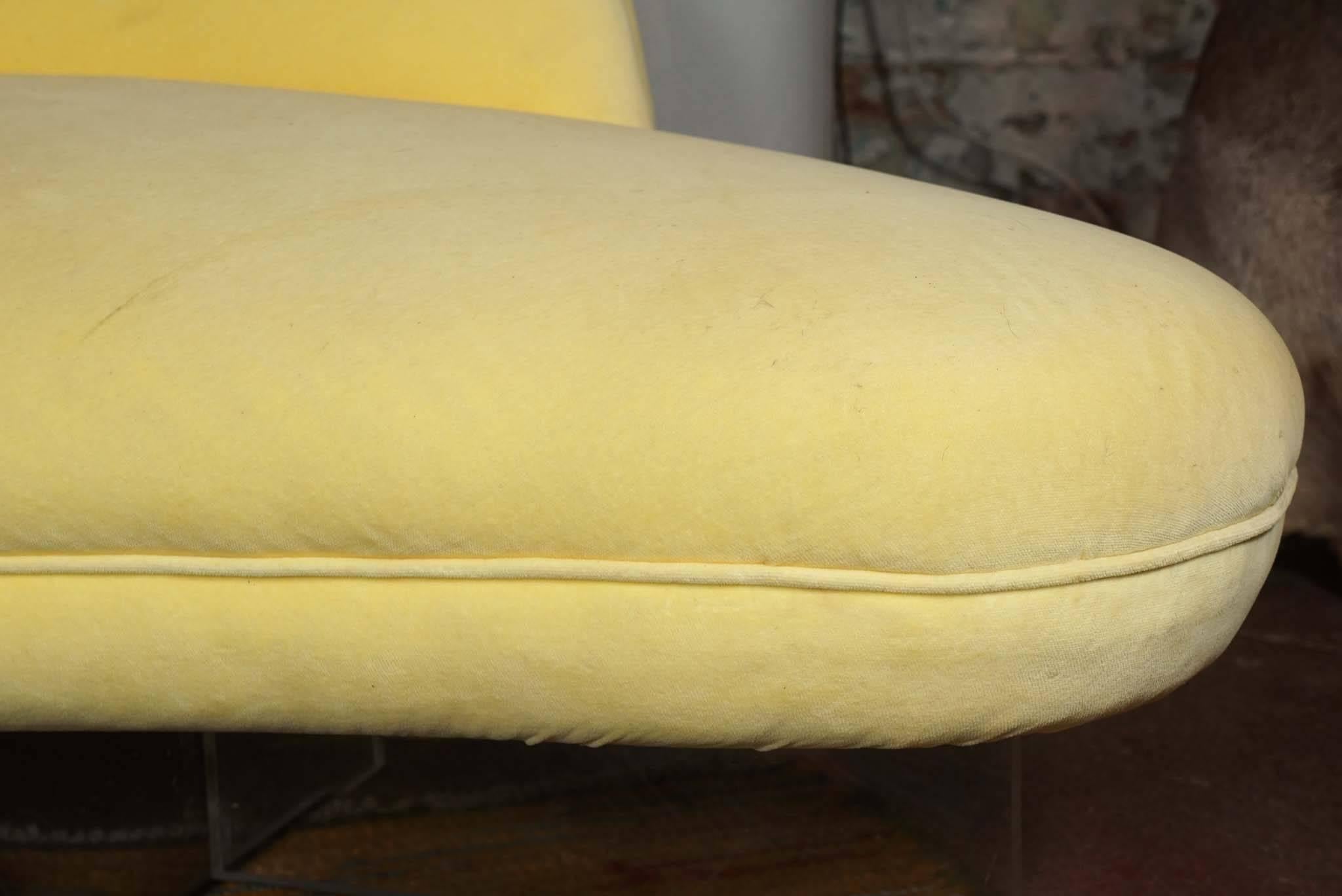 Felt Lemon Mid-Century Modern Cloud Sofa by Vladimir Kagan