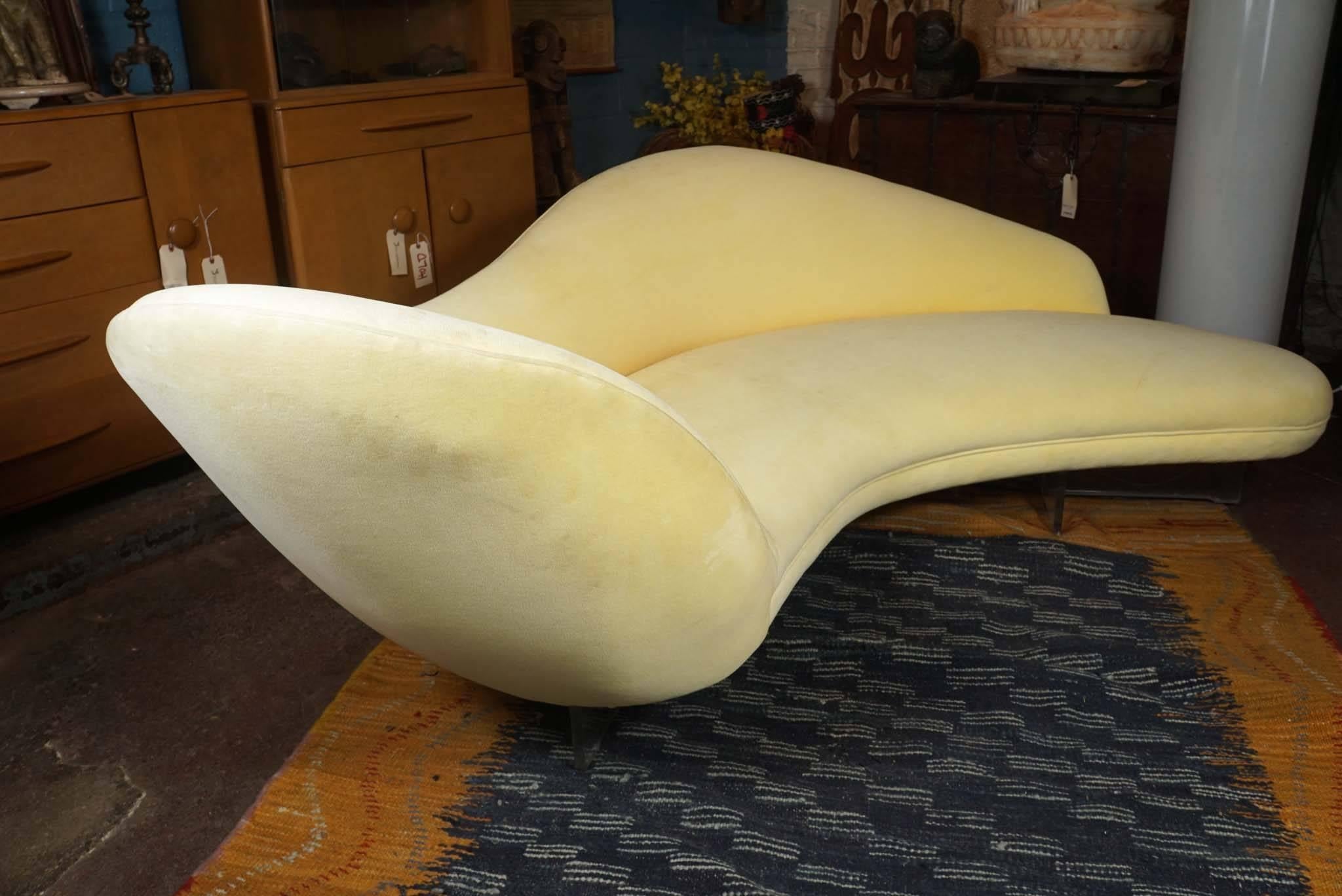 Lemon Mid-Century Modern Cloud Sofa by Vladimir Kagan 1