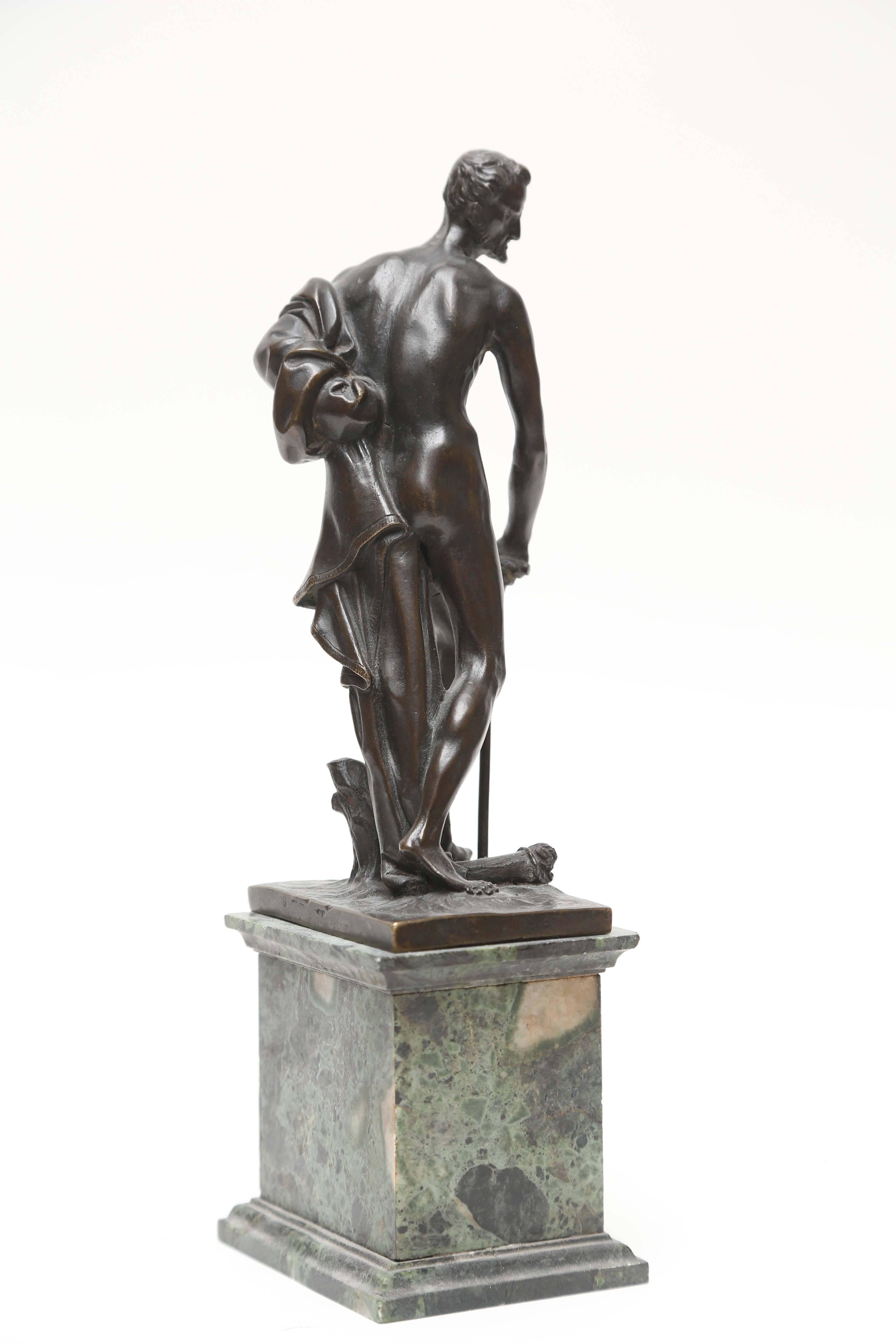Cast Venetian Bronze Statuette of St. Jerome, 18th/19th Century For Sale