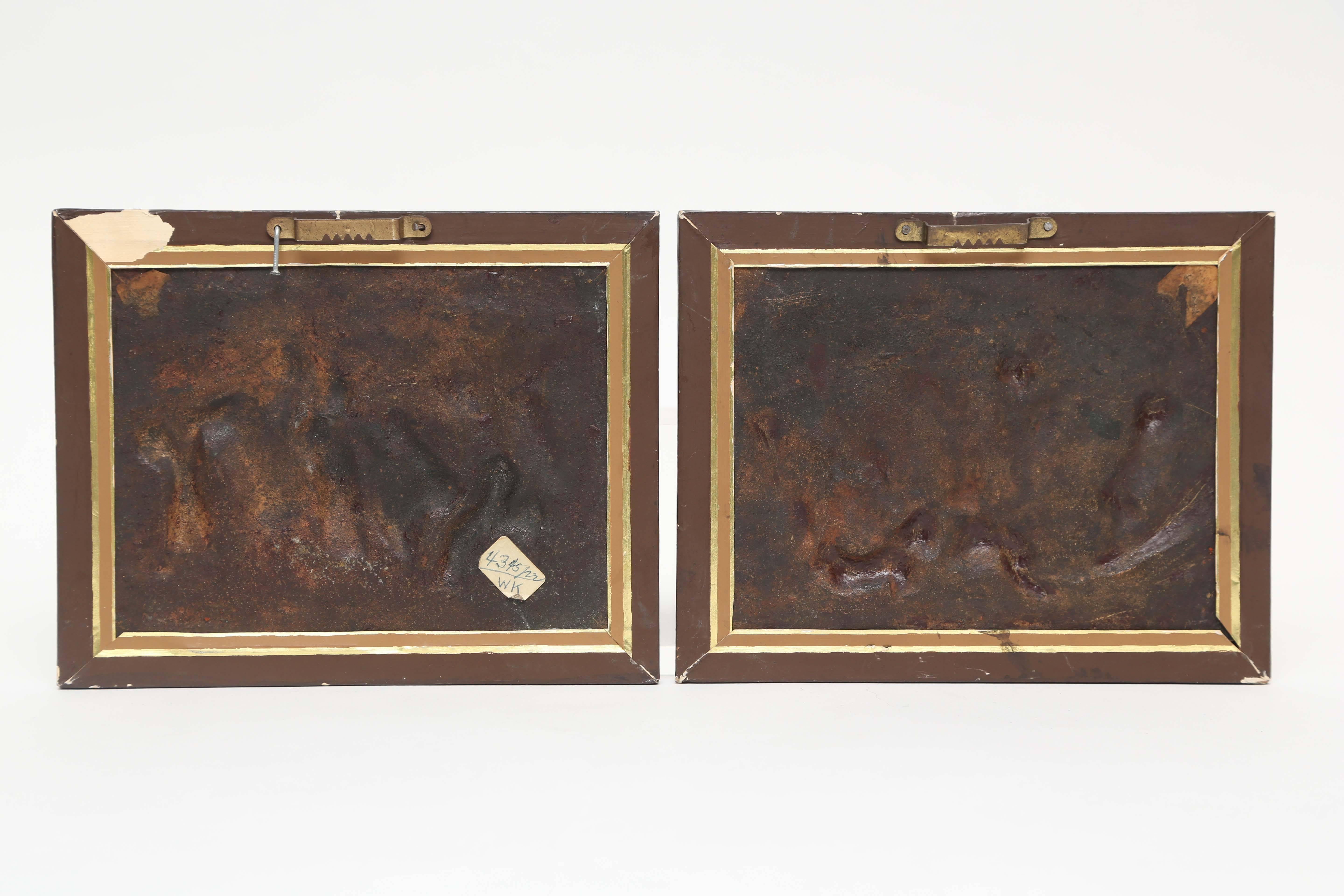 Paar Bronzeplaketten mit Putten, signiert Clodion, Französisch, 19. Jahrhundert im Angebot 1