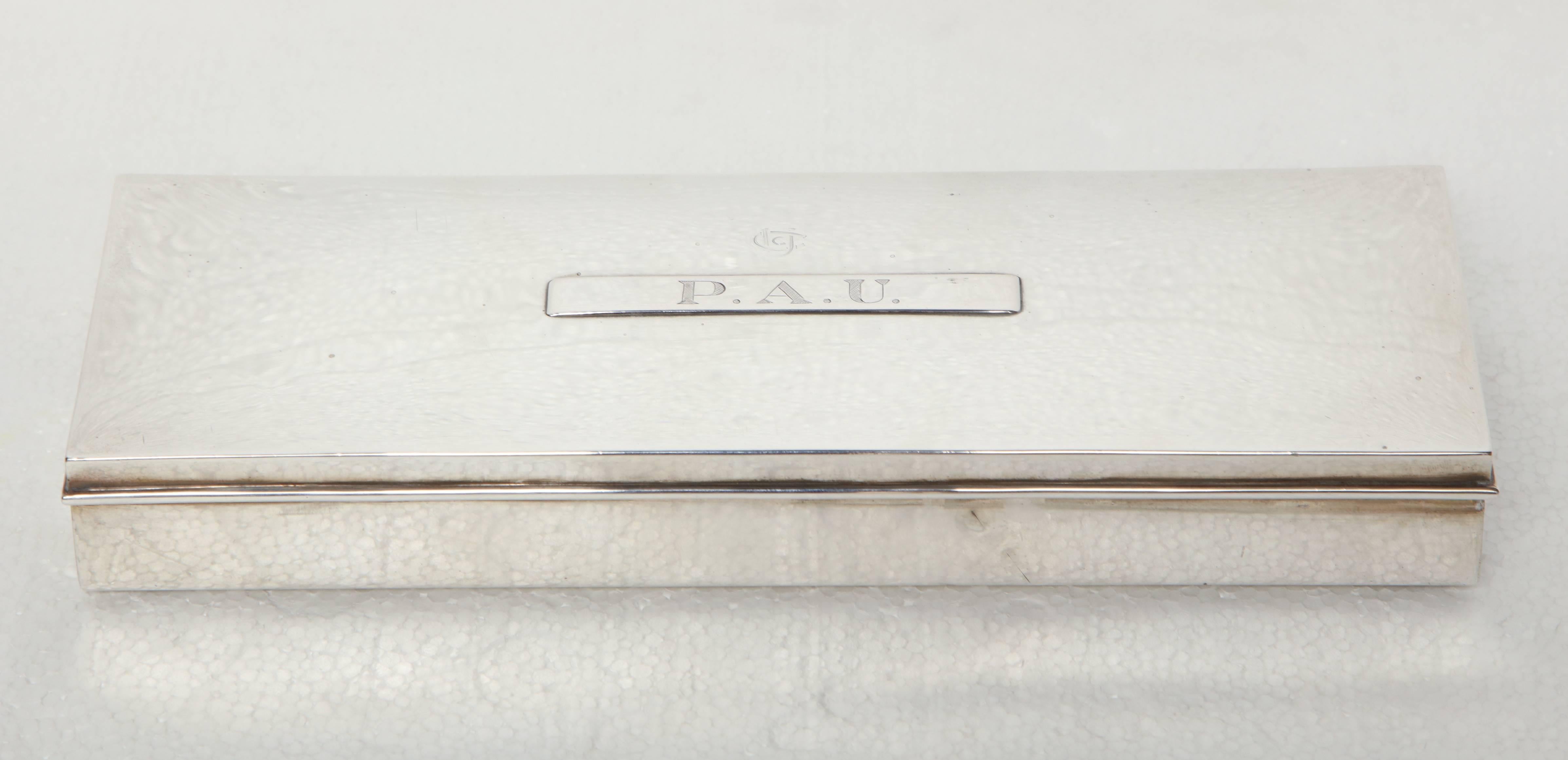 20th century sterling silver box marked J.E. Caldwell & Co.