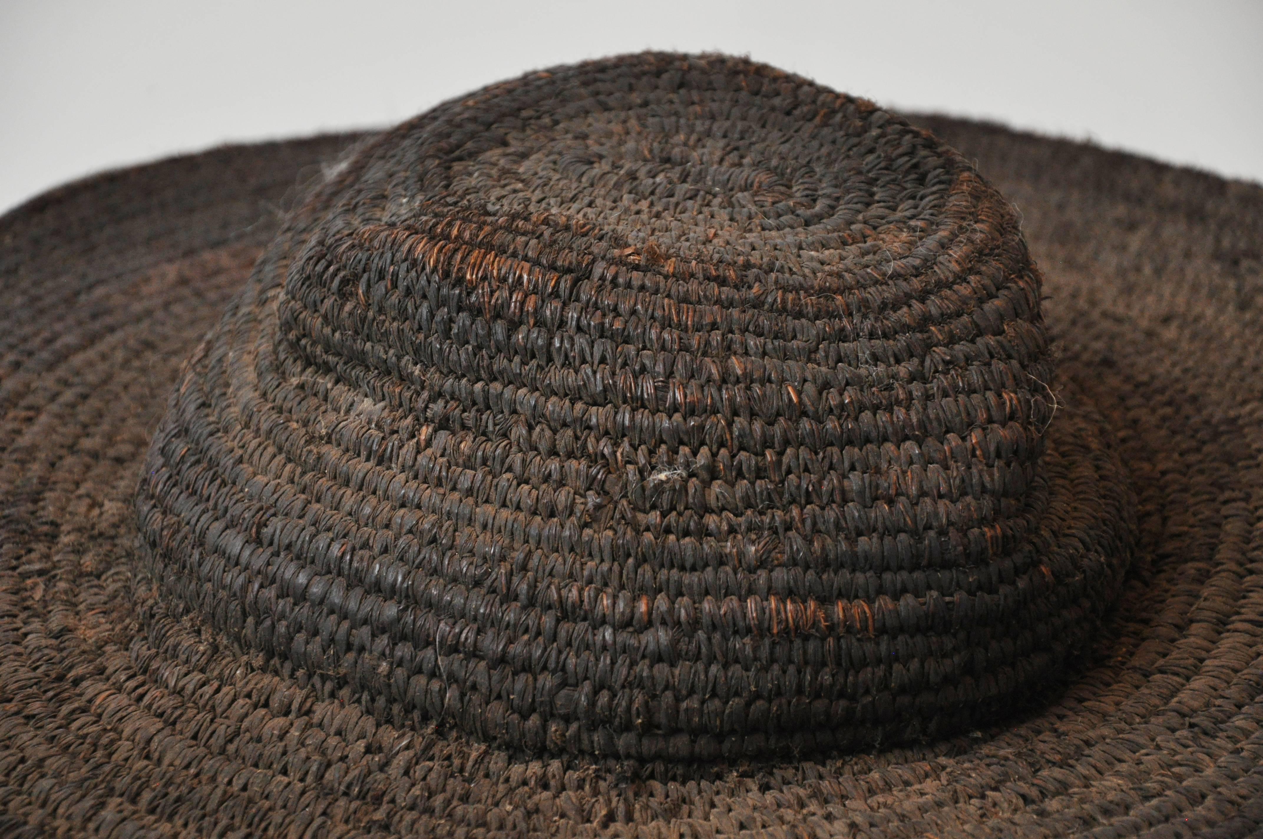 Early 20th century woven African hat from Cameroon 
This hat depicts life in Africa. The gorgeous object which would add soul to any interior!
 