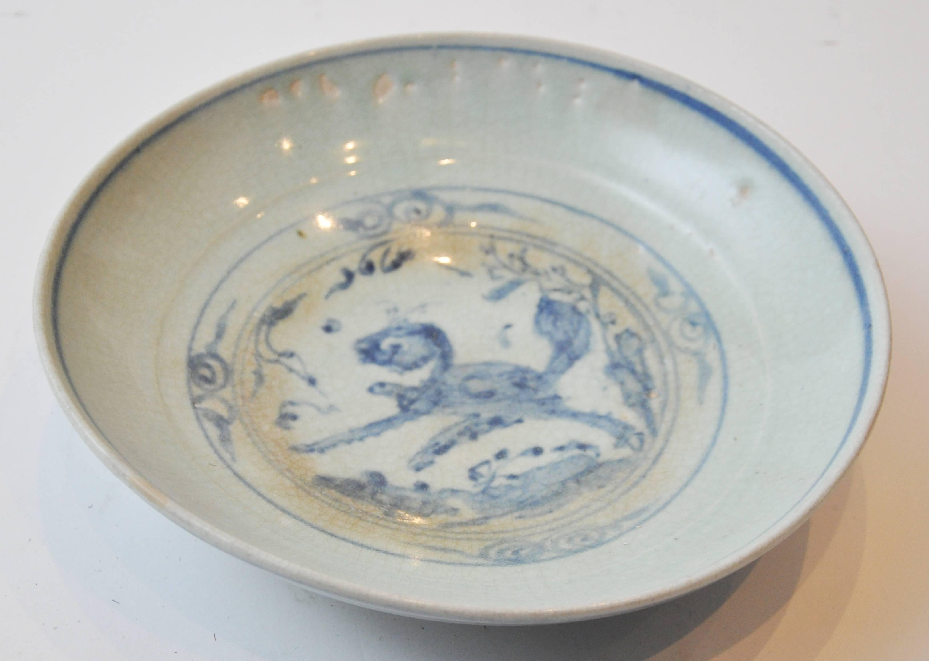 19th Century Collection of Blue and Bone Colored Chinese Porcelain  For Sale 2