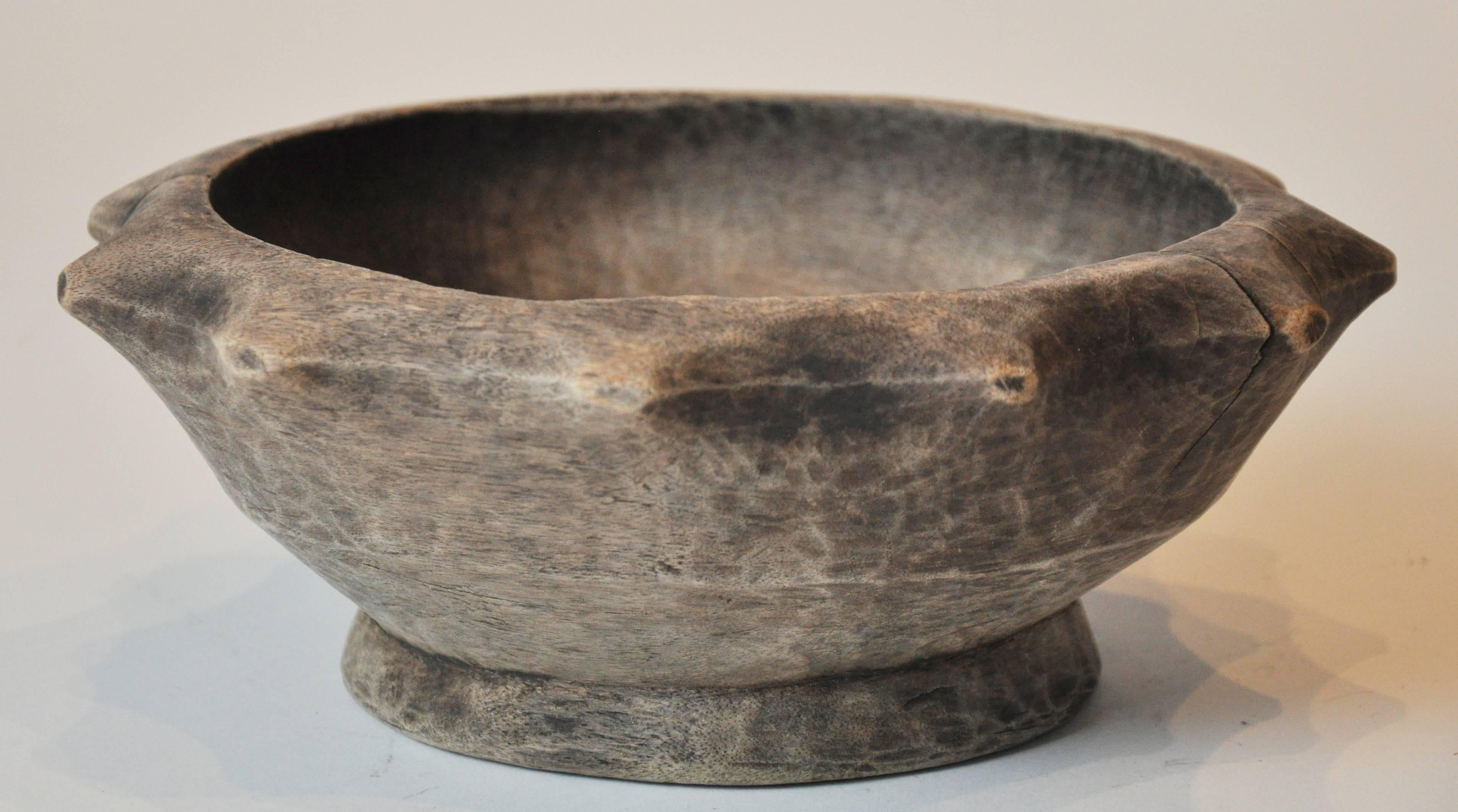 20th century primitive wood bowl. Handcrafted from wood.

  