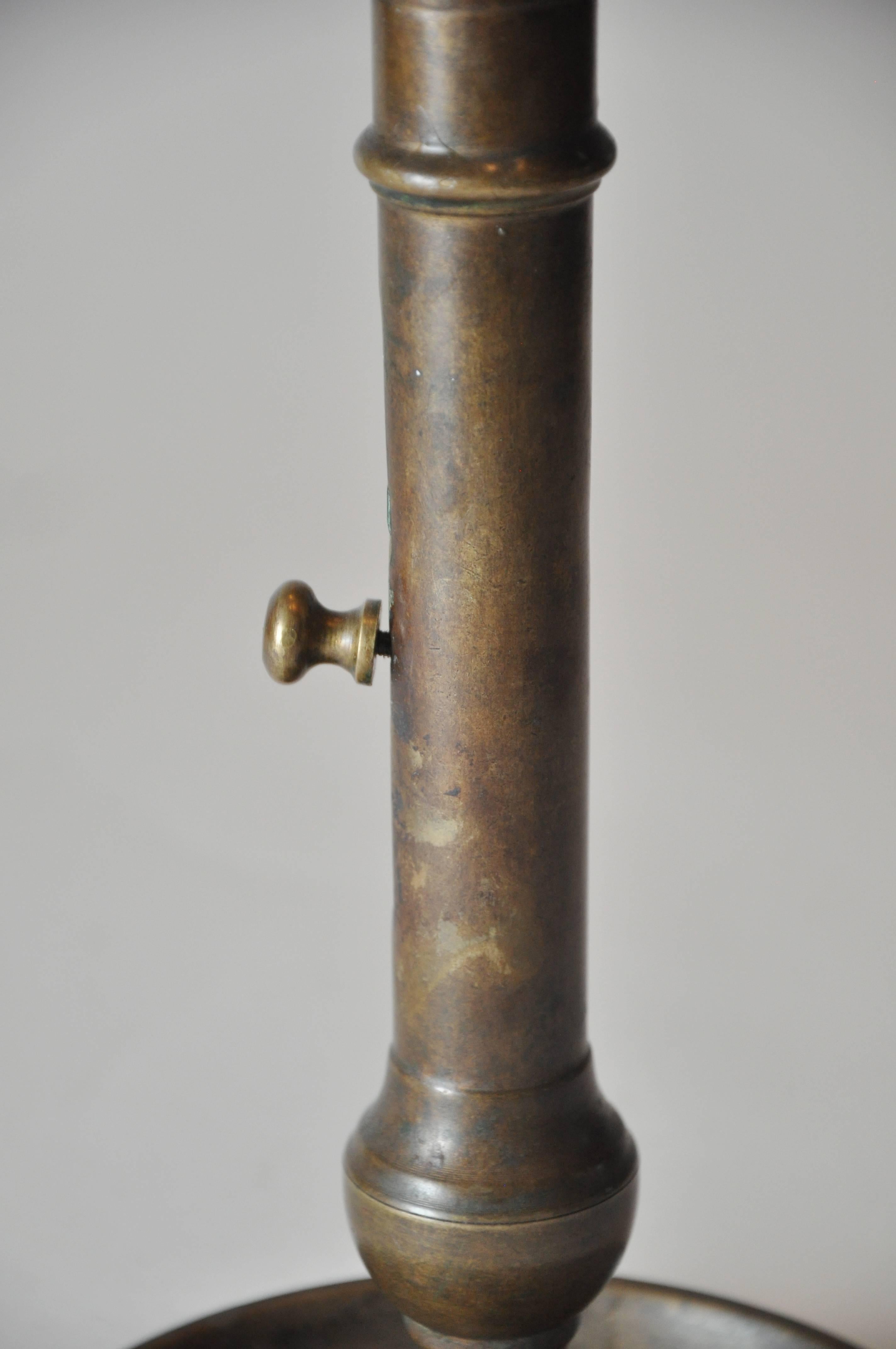 19th Century French Bronze Candle Stick In Good Condition In Chicago, IL