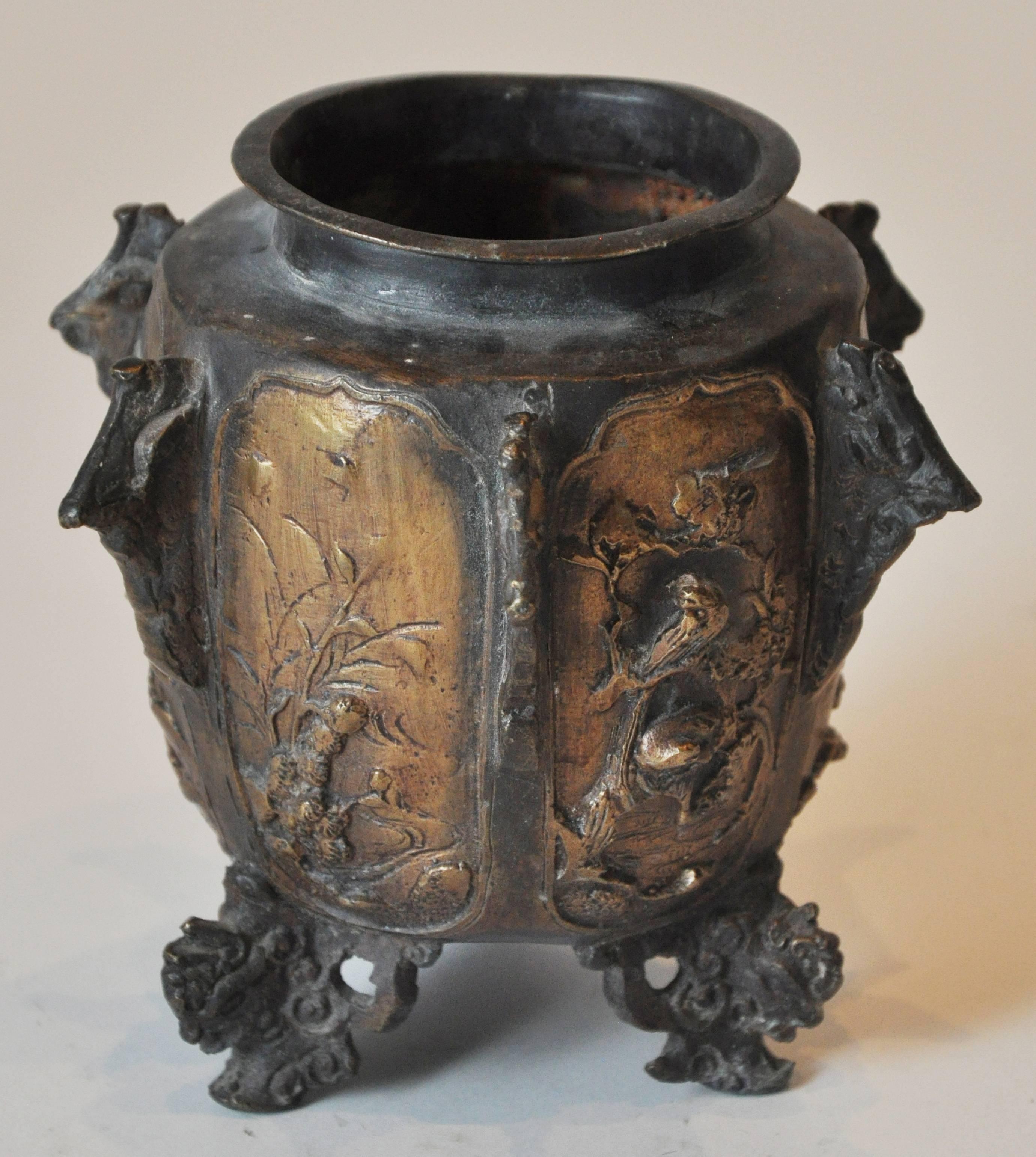 19th Century German Bronze Footed Urn In Excellent Condition For Sale In Chicago, IL