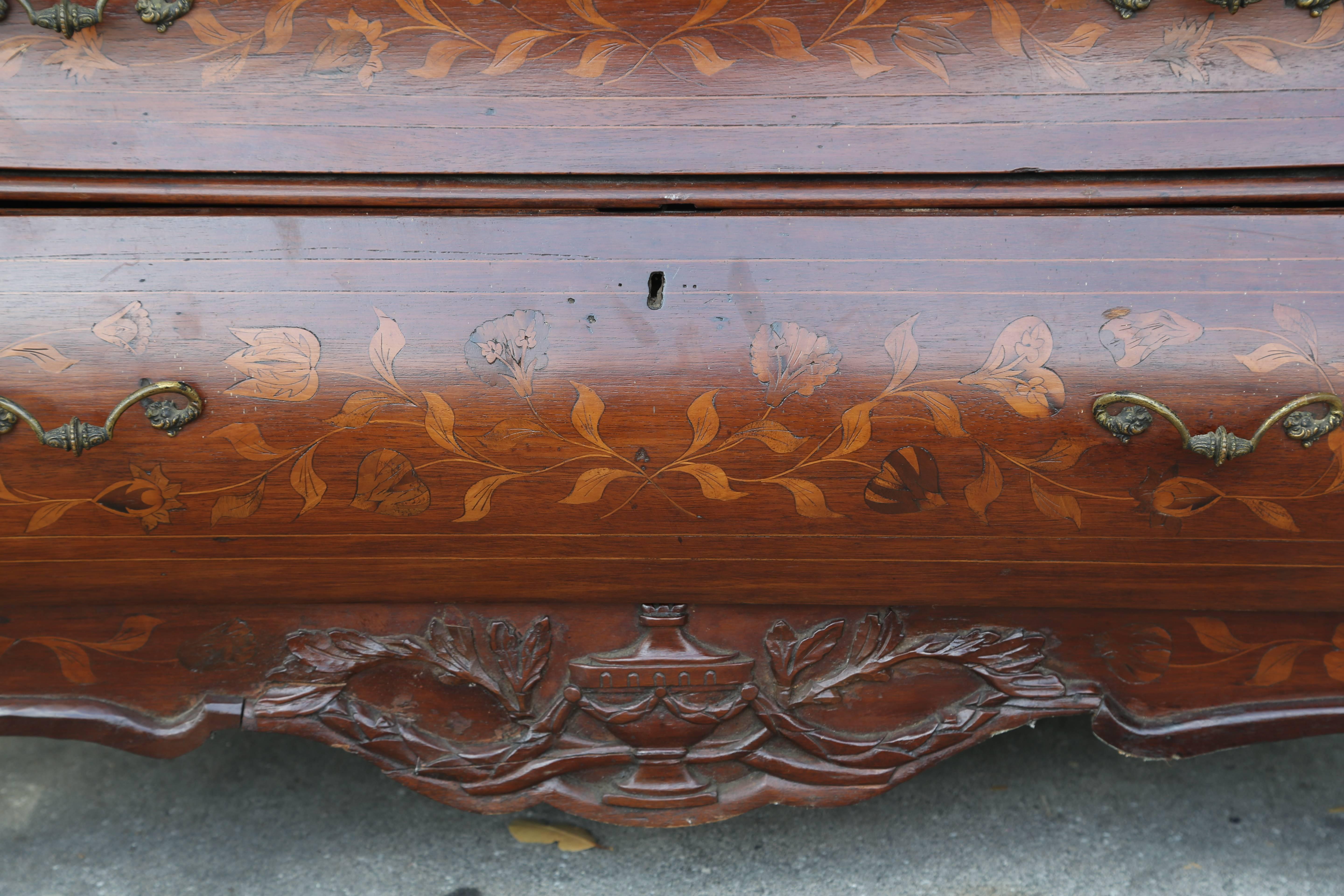 19th Century Dutch Marquetry Chest of Drawers 3