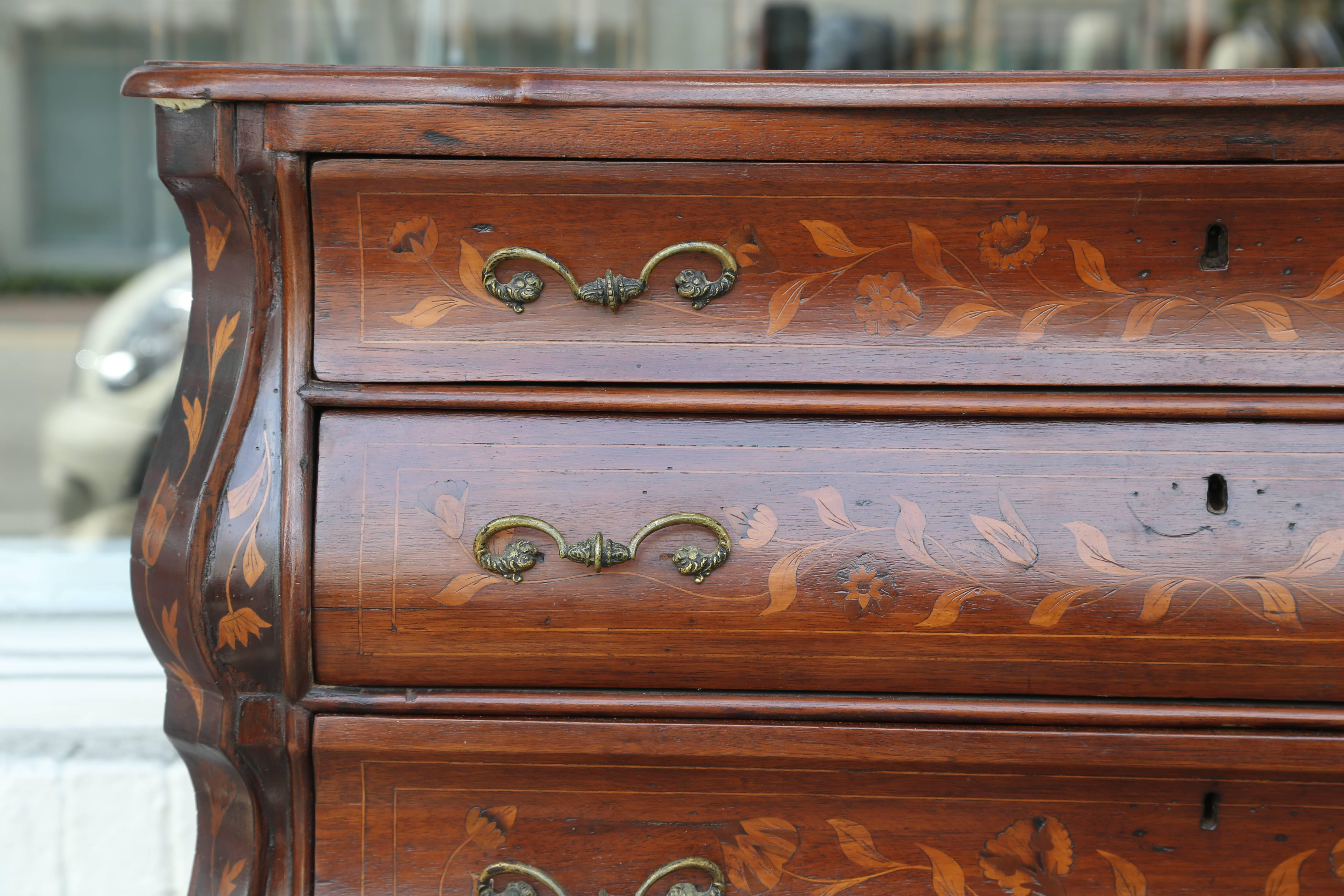 19th Century Dutch Marquetry Chest of Drawers 4