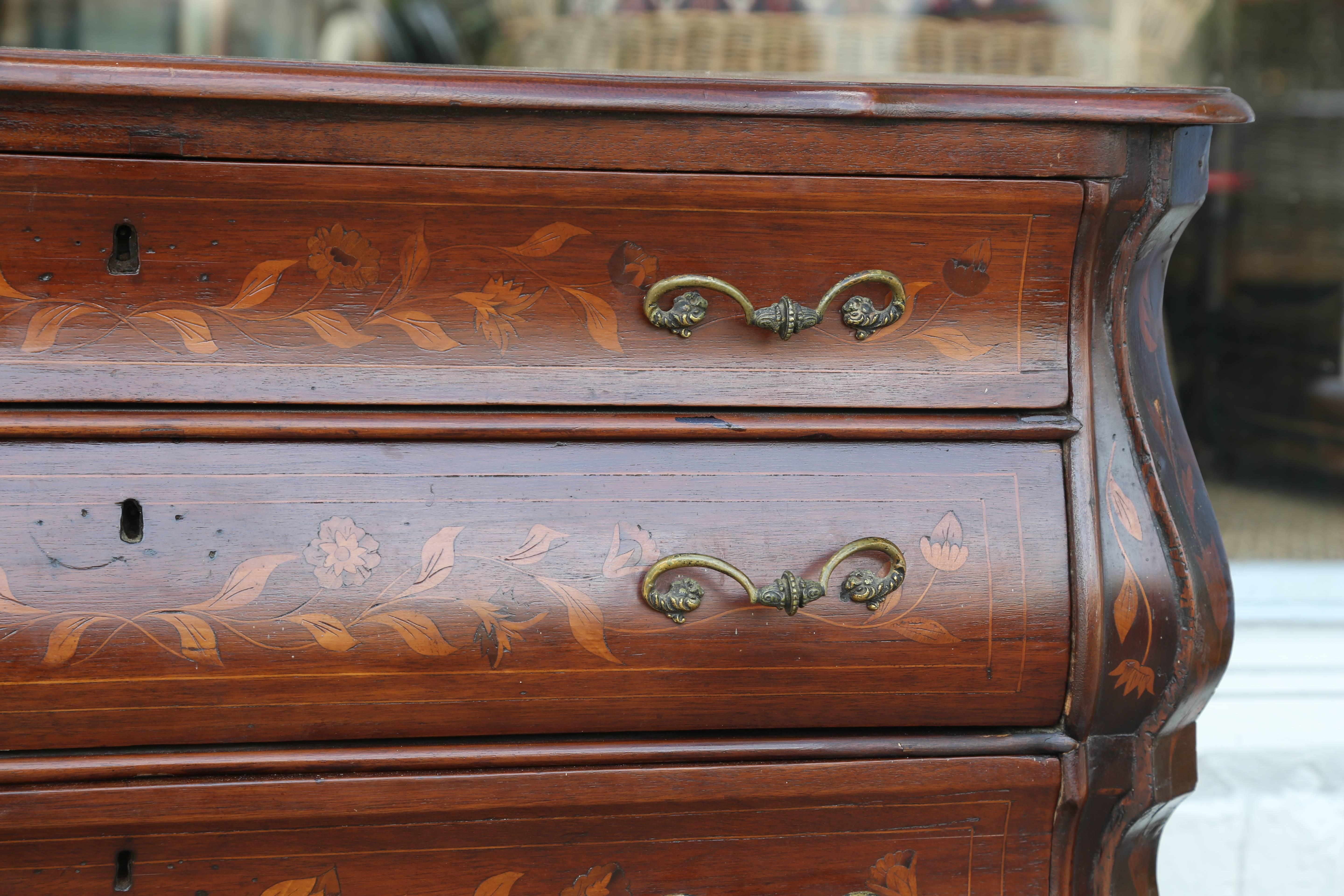 19th Century Dutch Marquetry Chest of Drawers 5