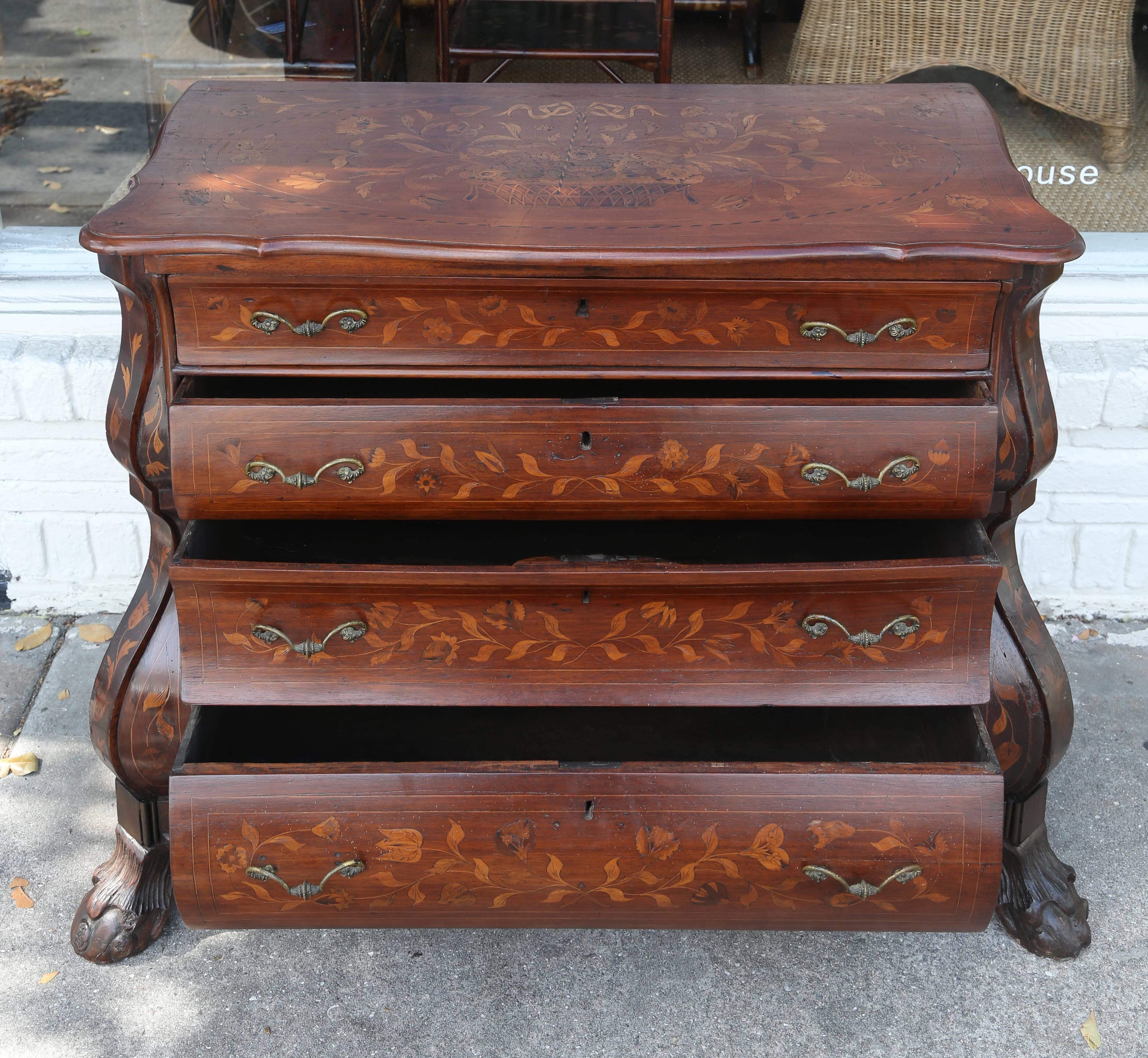 19th Century Dutch Marquetry Chest of Drawers 6