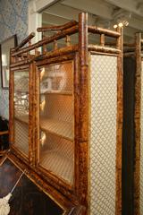 Superb 19th Century English Bamboo Secretary Bookcase