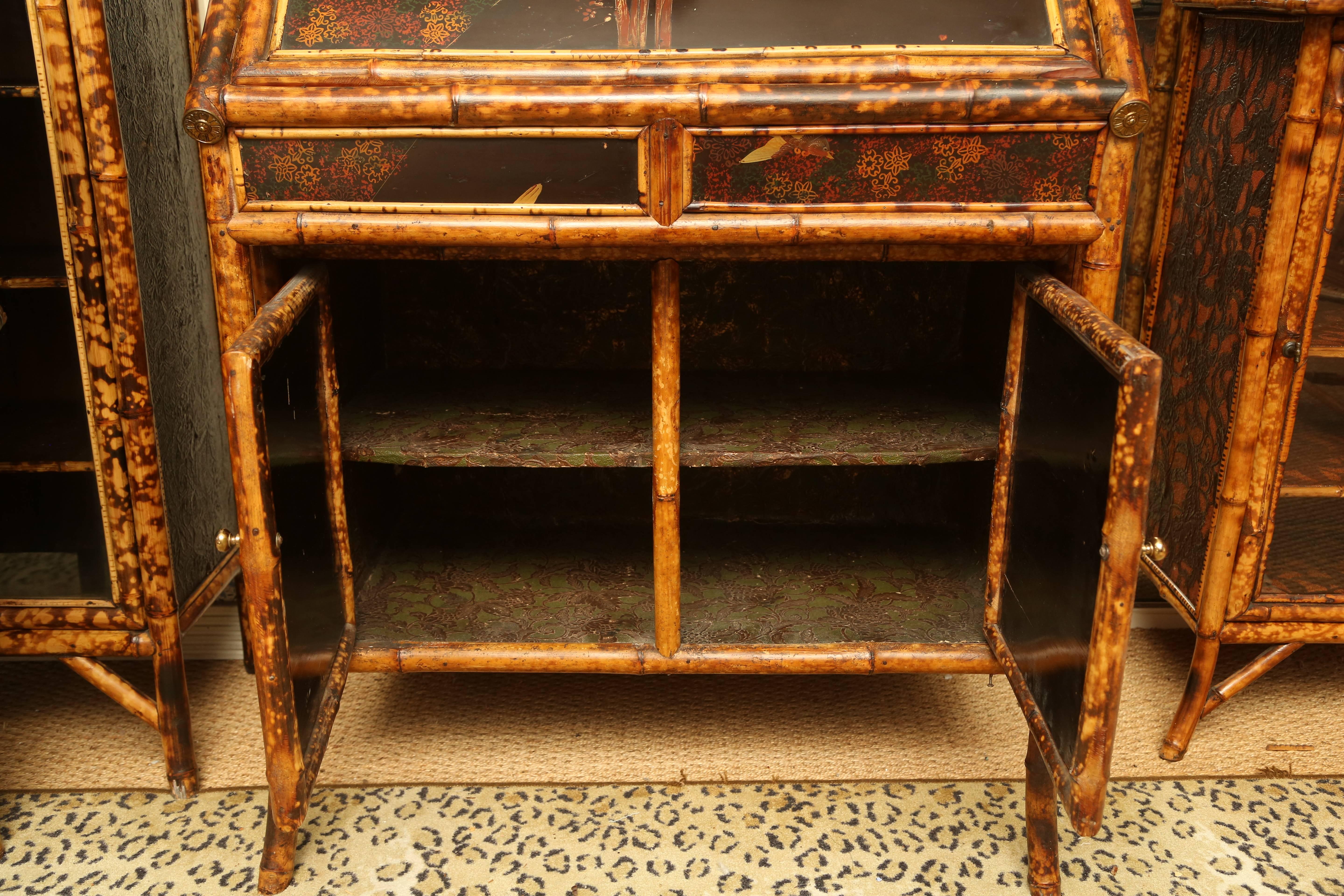 Superb 19th Century English Bamboo Secretary Bookcase In Excellent Condition In West Palm Beach, FL