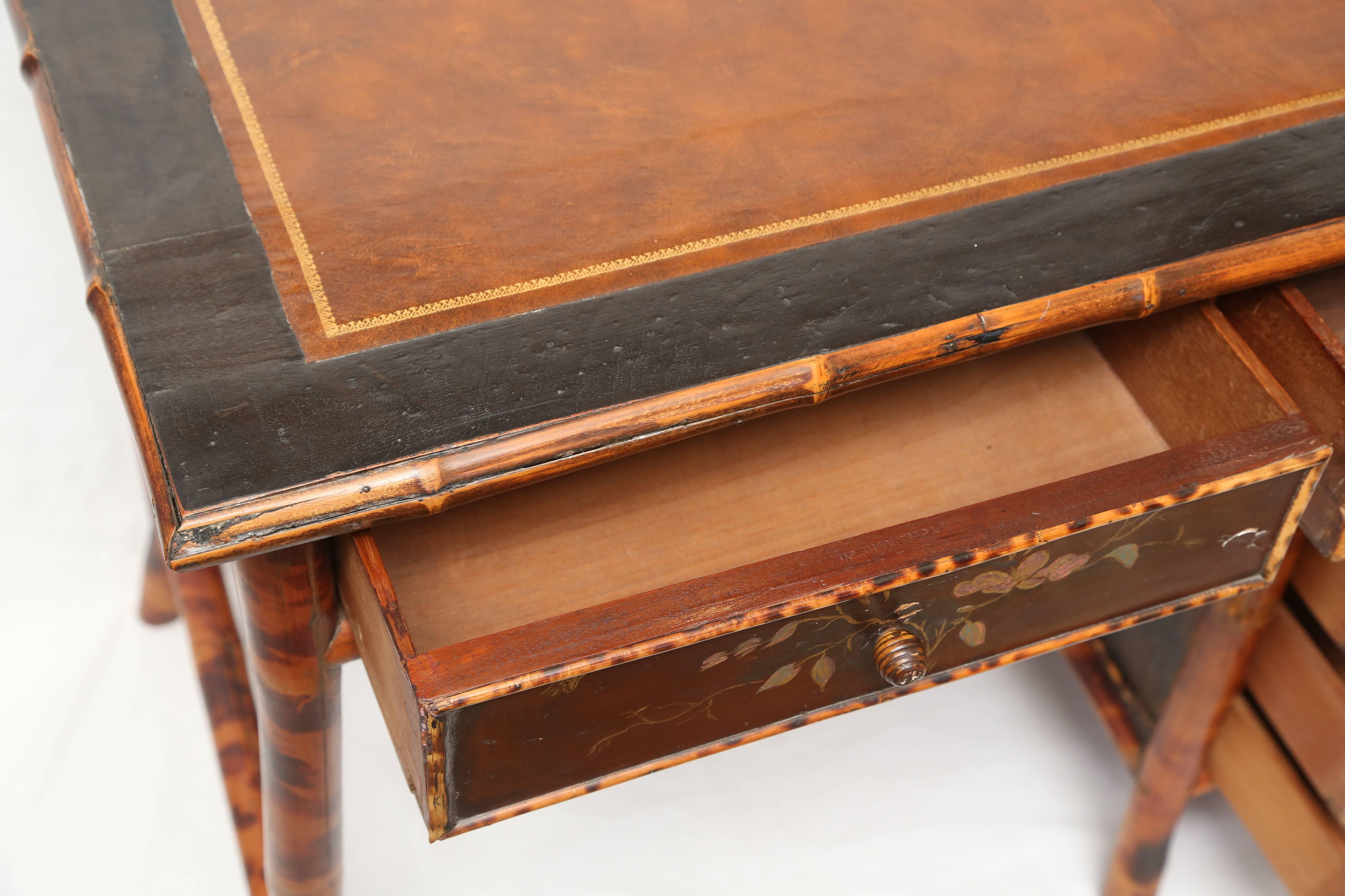 19th Century English Bamboo Desk In Excellent Condition In West Palm Beach, FL