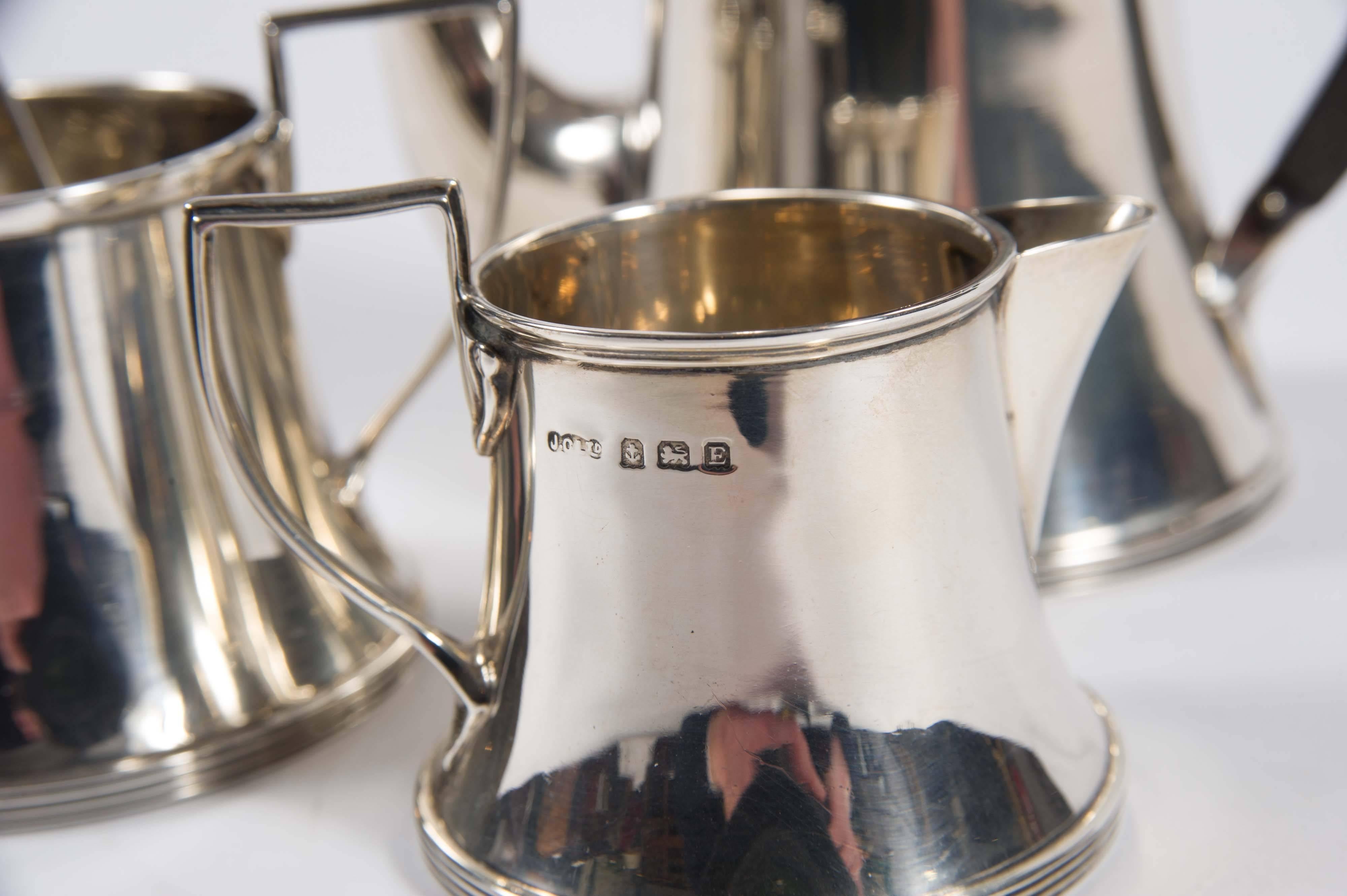 Hand-Crafted Early 20th Century Silver Three-Piece Coffee Set