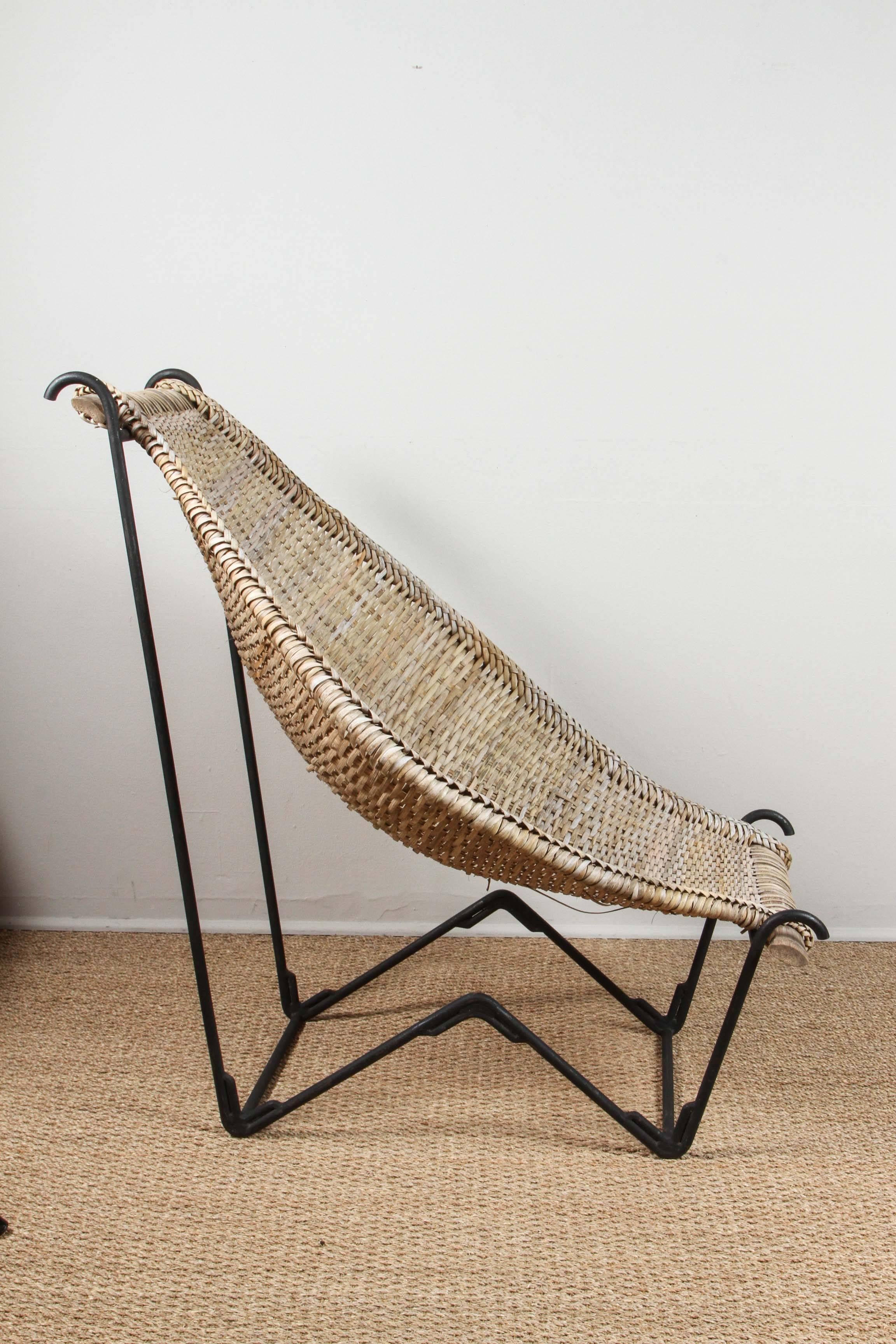 John Risley Rattan Dunyan Lounge Chair In Good Condition For Sale In Los Angeles, CA