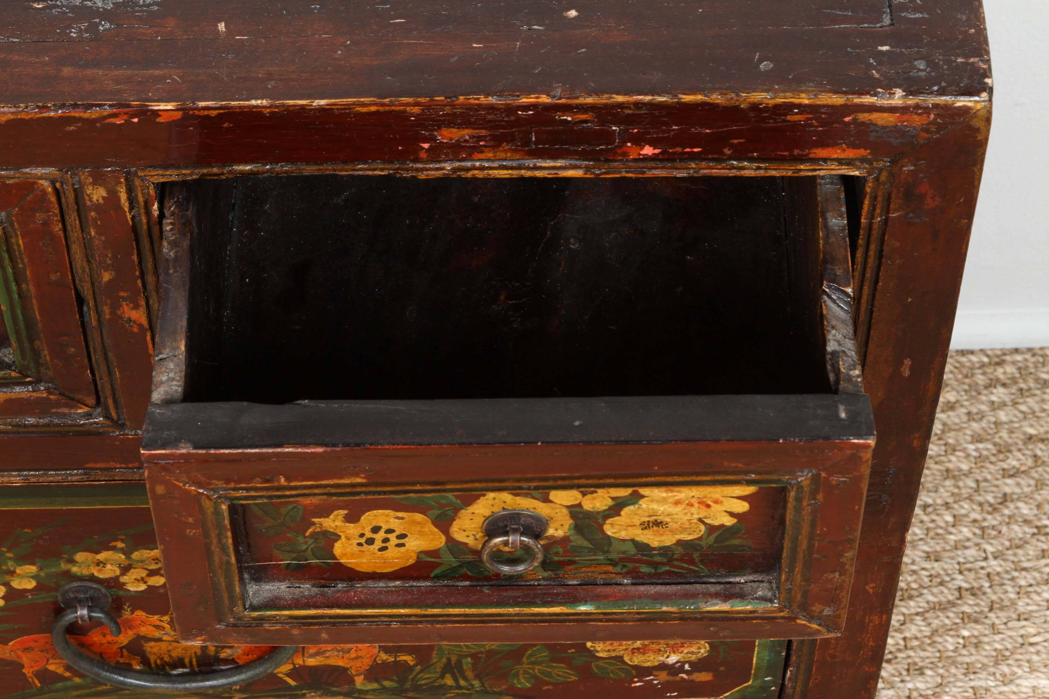 Hand-Painted Chinese Painted Chest Drawers For Sale