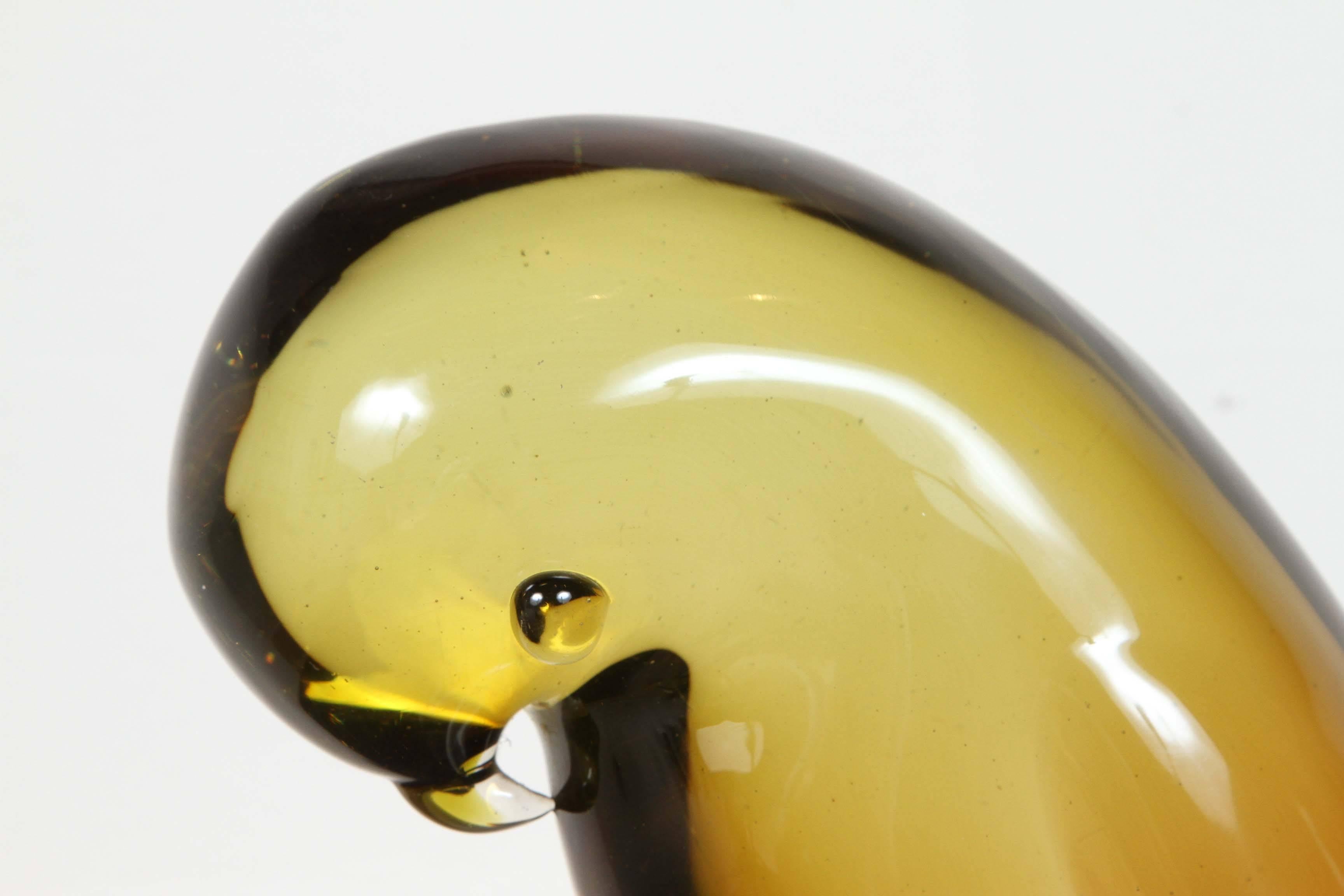 Italian Salviati & Co. Murano Glass Bird, Yellow and Orange For Sale