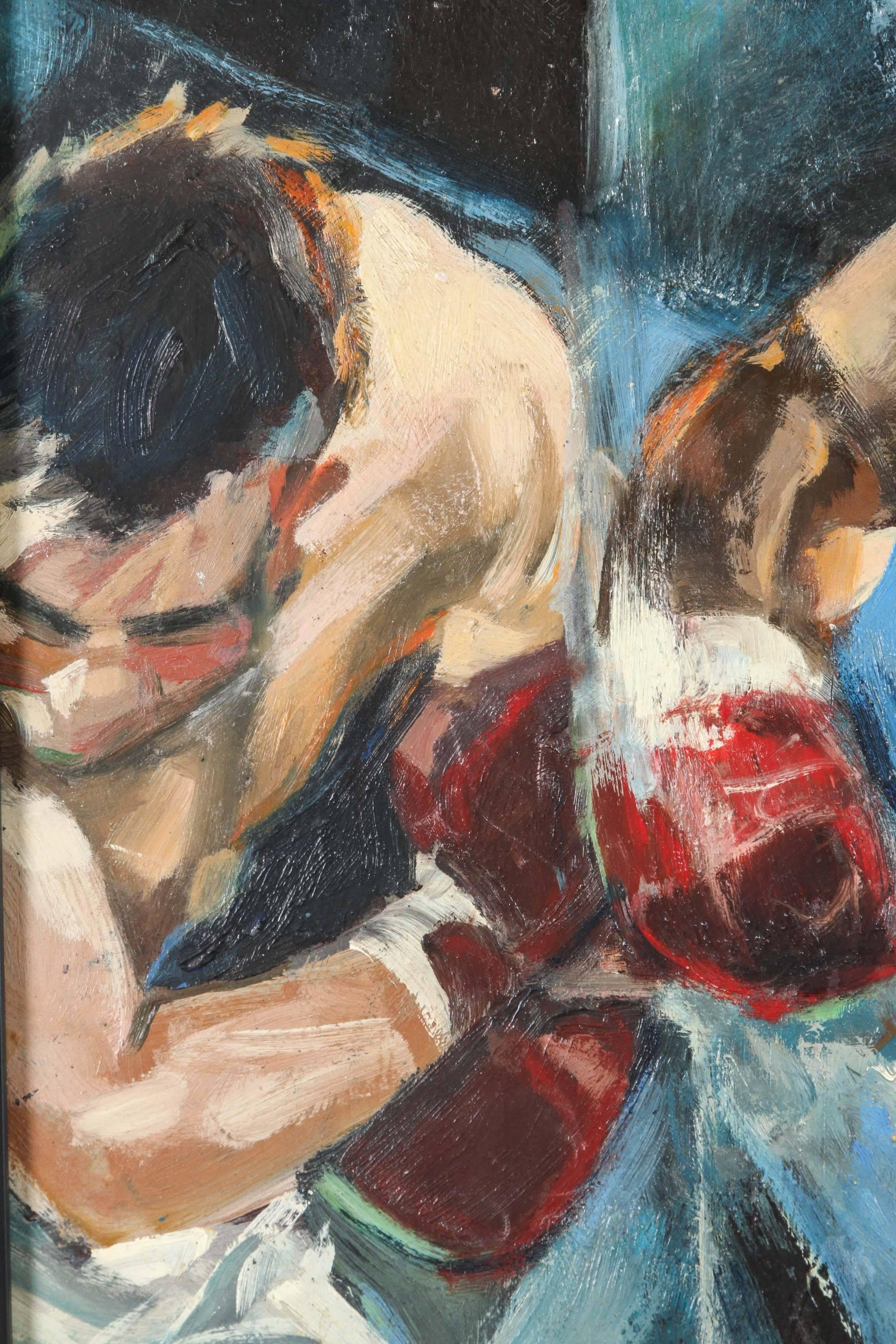 boxing oil painting