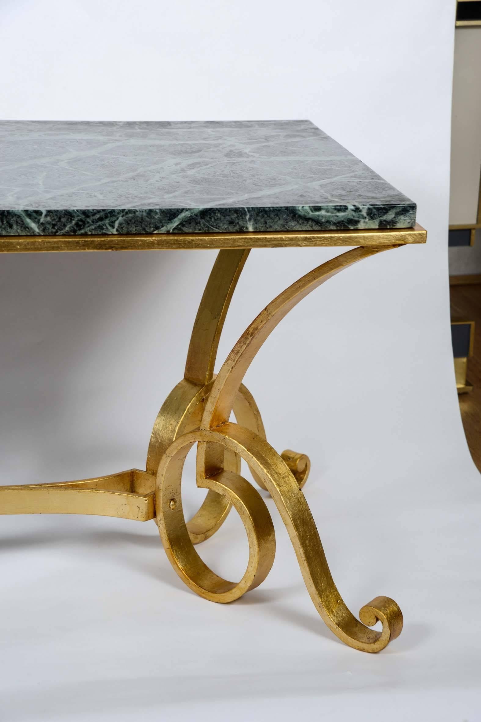 wrought iron and marble coffee table
