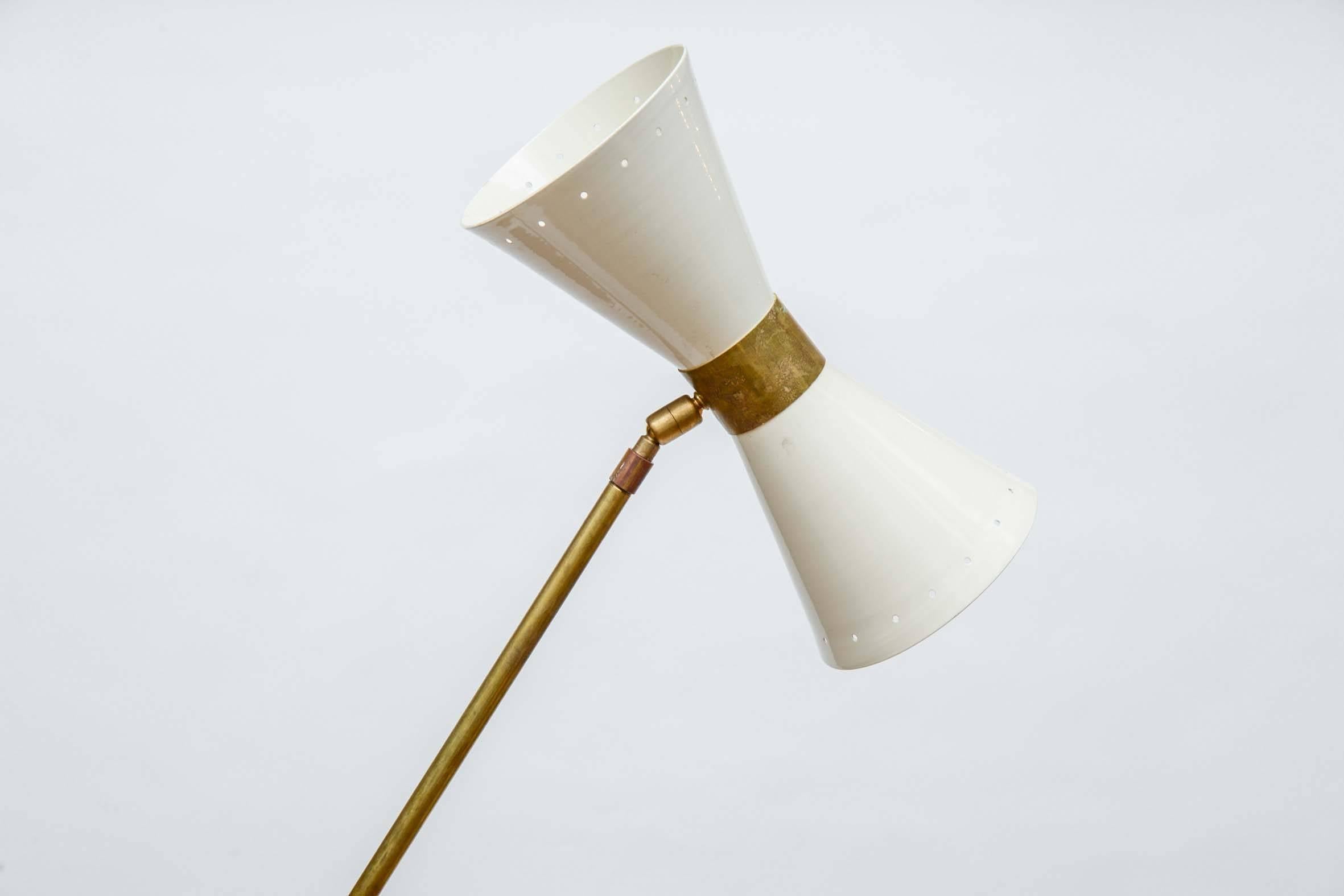 Enameled Mid-Century Style Italian White Floor Lamp