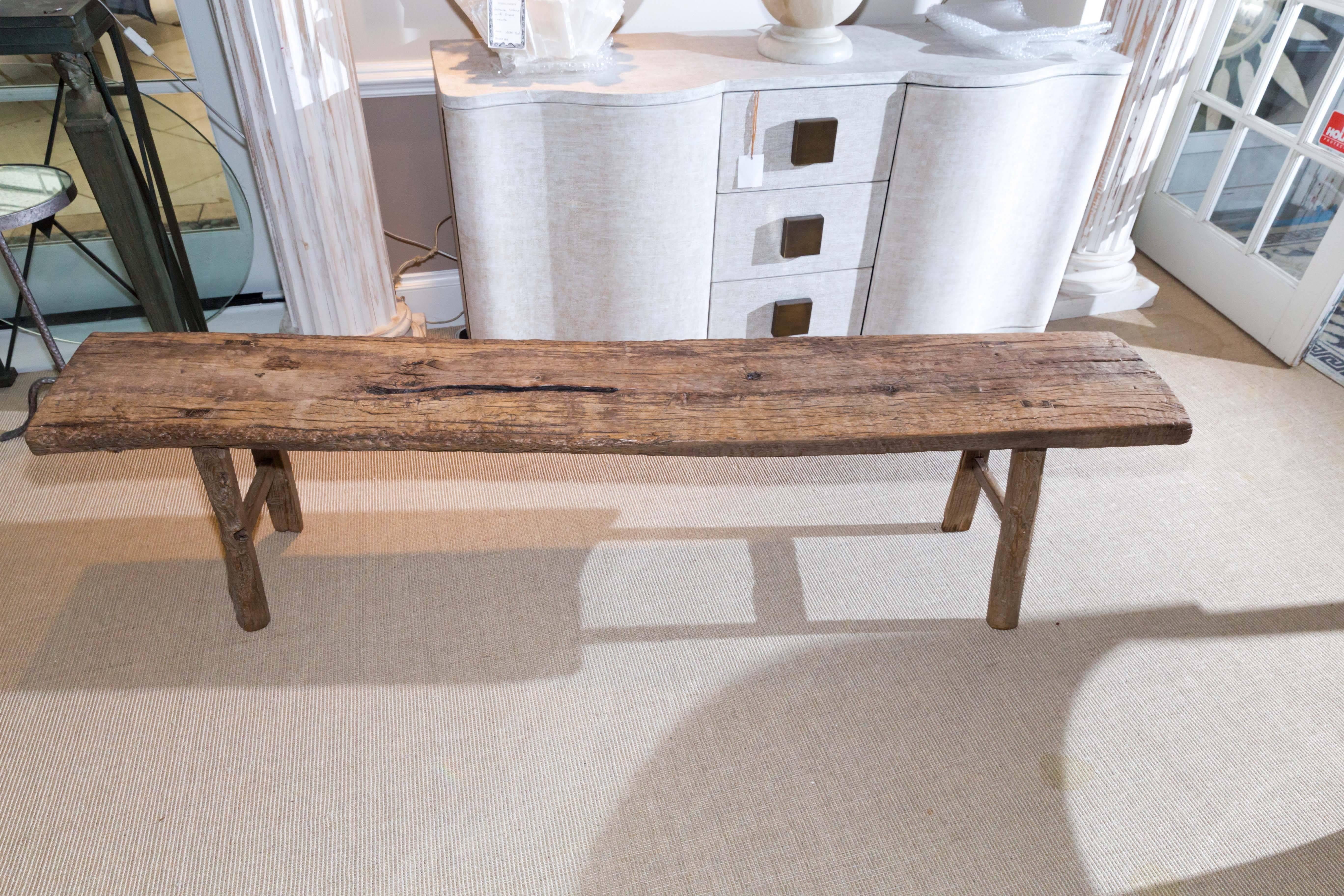 Attractive well made and sturdy bench made with antique walnut.