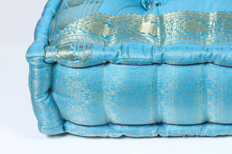 Bohemian Moroccan Oversized Turquoise Tufted Floor Pillow Cushion