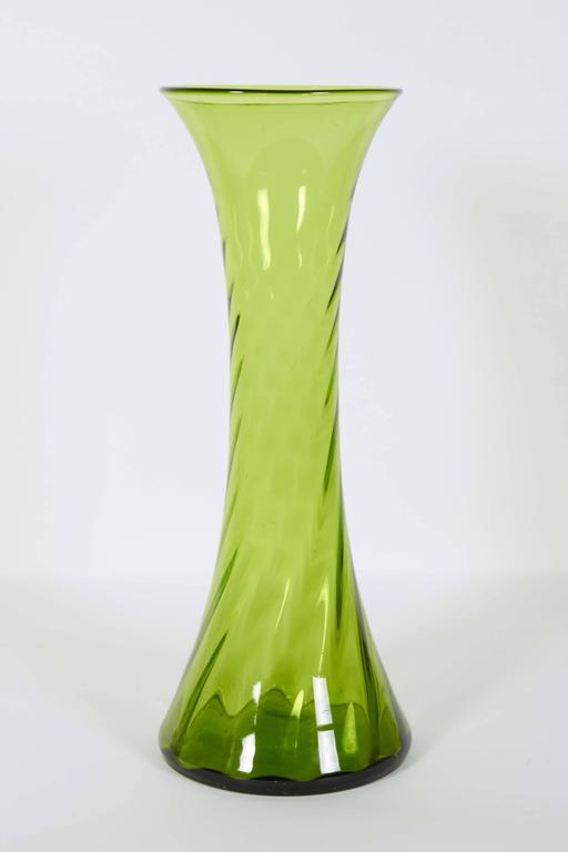 Blenko Green Blown Glass Floor Vase at 1stDibs
