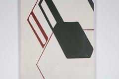 Mid-Century Geometric Abstract Painted Door Panel, Signed Karras