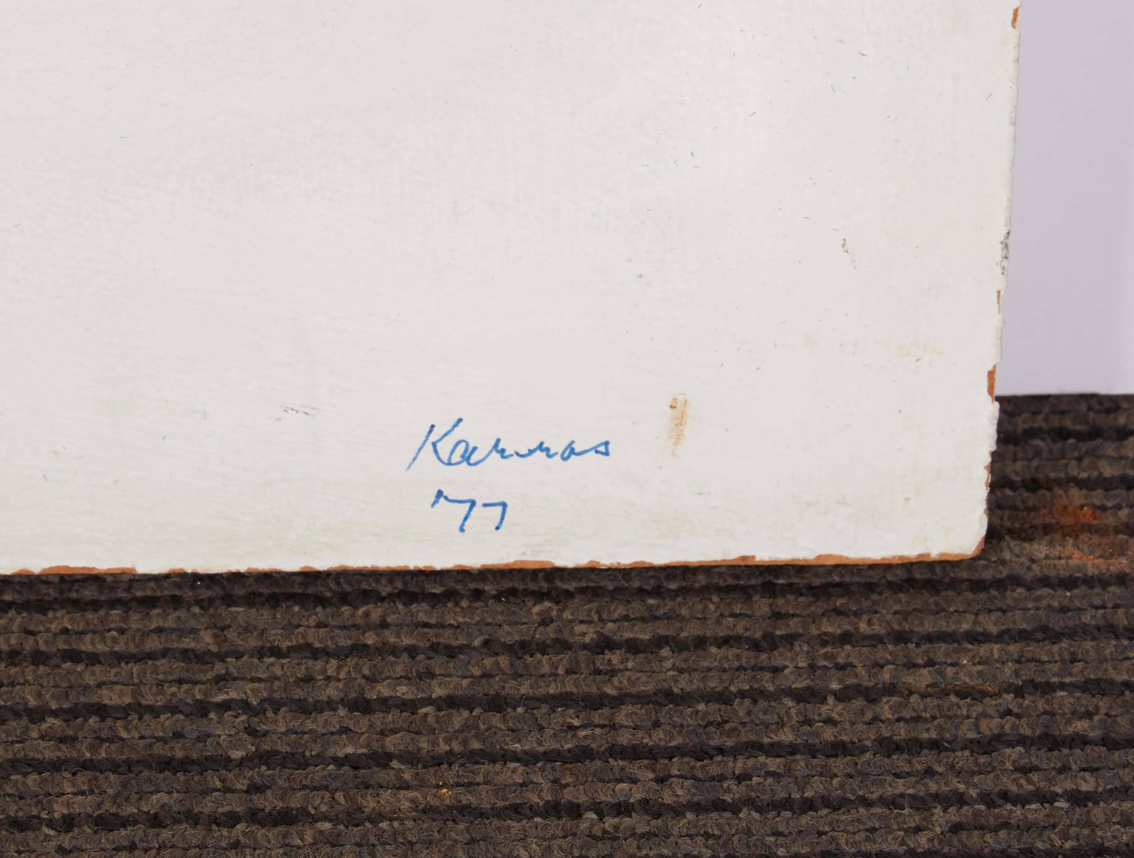 Op-Art Painted Door Panel, Signed Karras In Good Condition In New York, NY