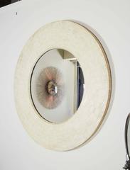 Modern Tessellated Bone Round Mirror