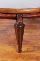 Antique Ship's Wheel as Coffee Table with Glass Top