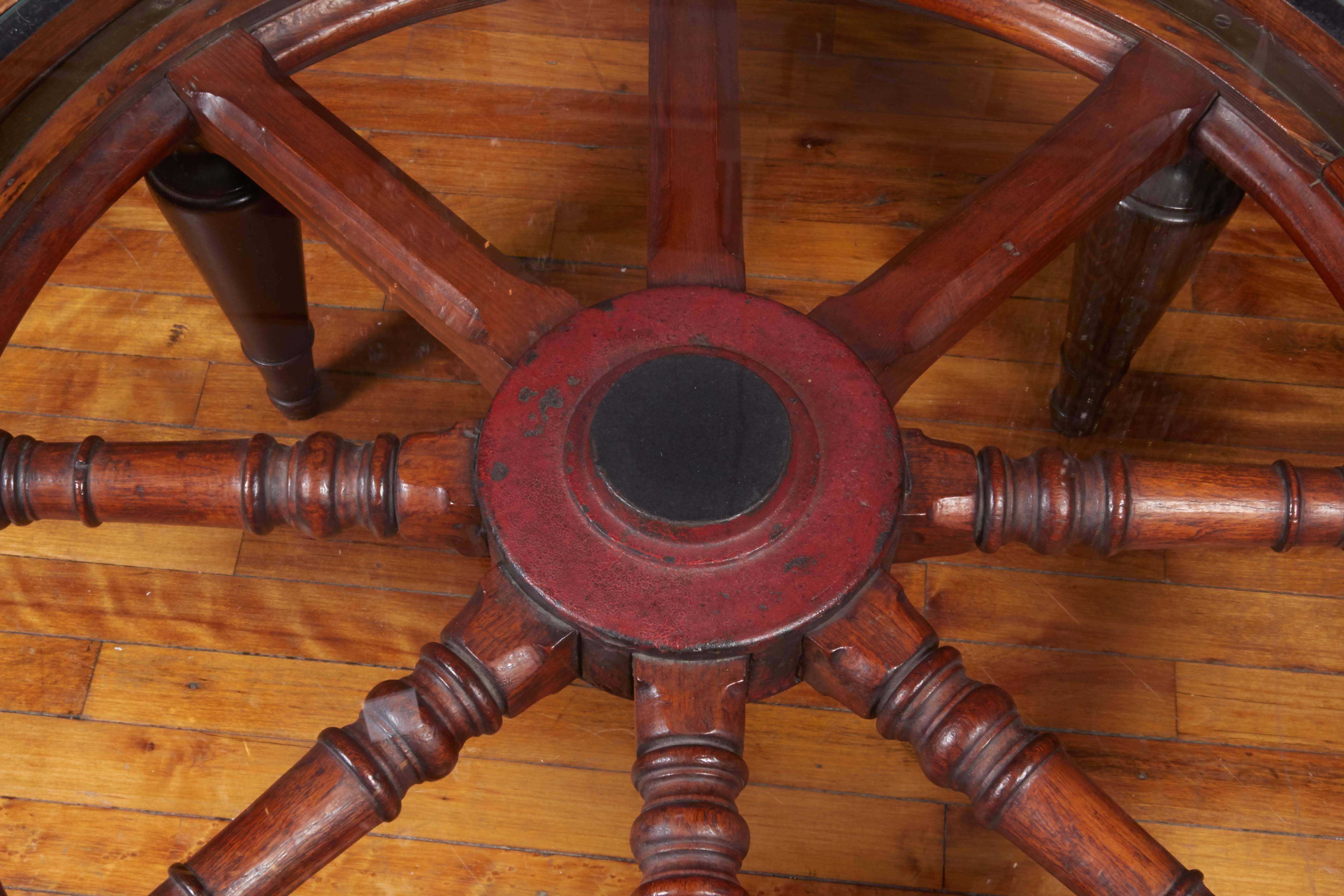 ship steering wheel coffee table
