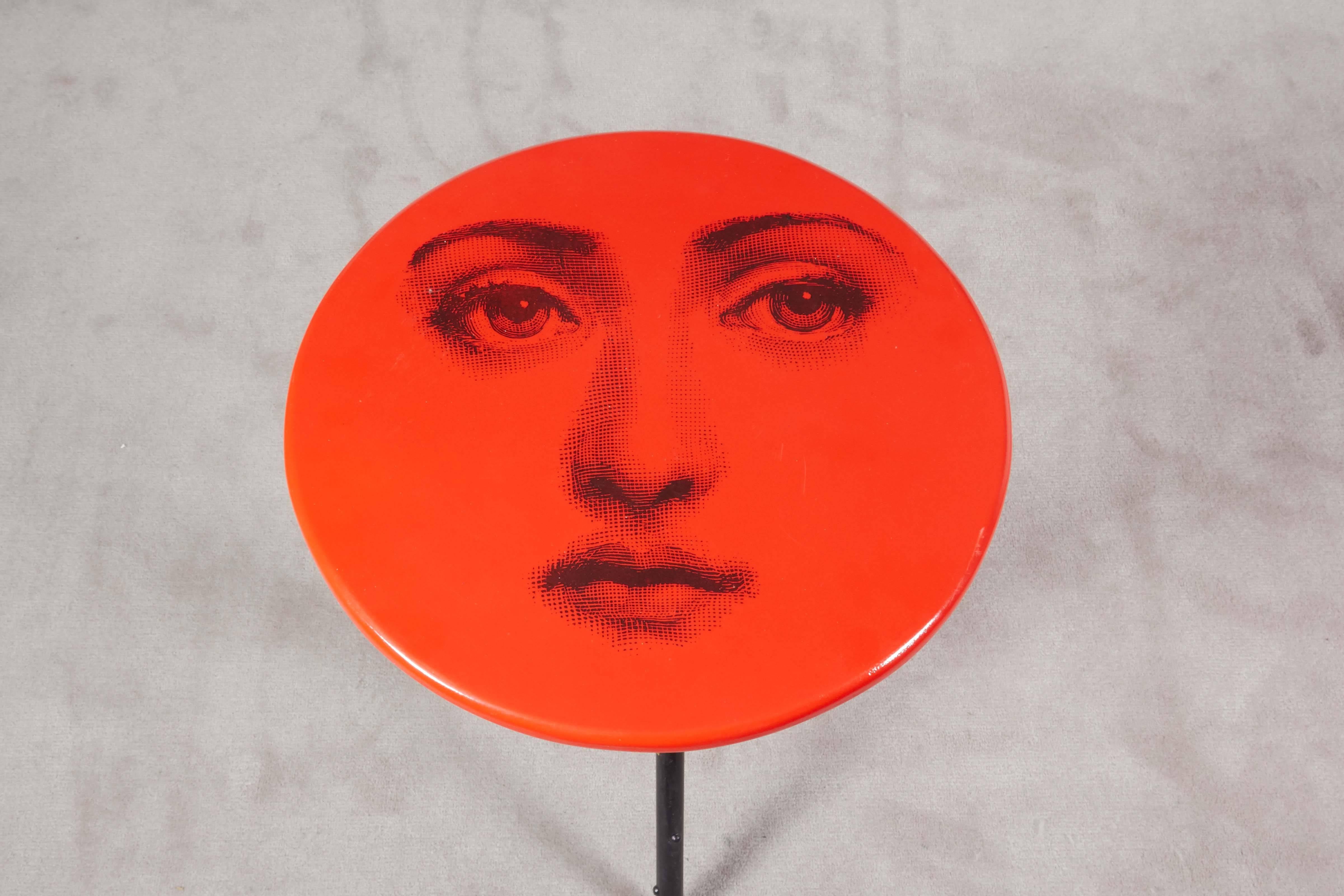 Italian Piero Fornasetti Side Table on Tripod Base