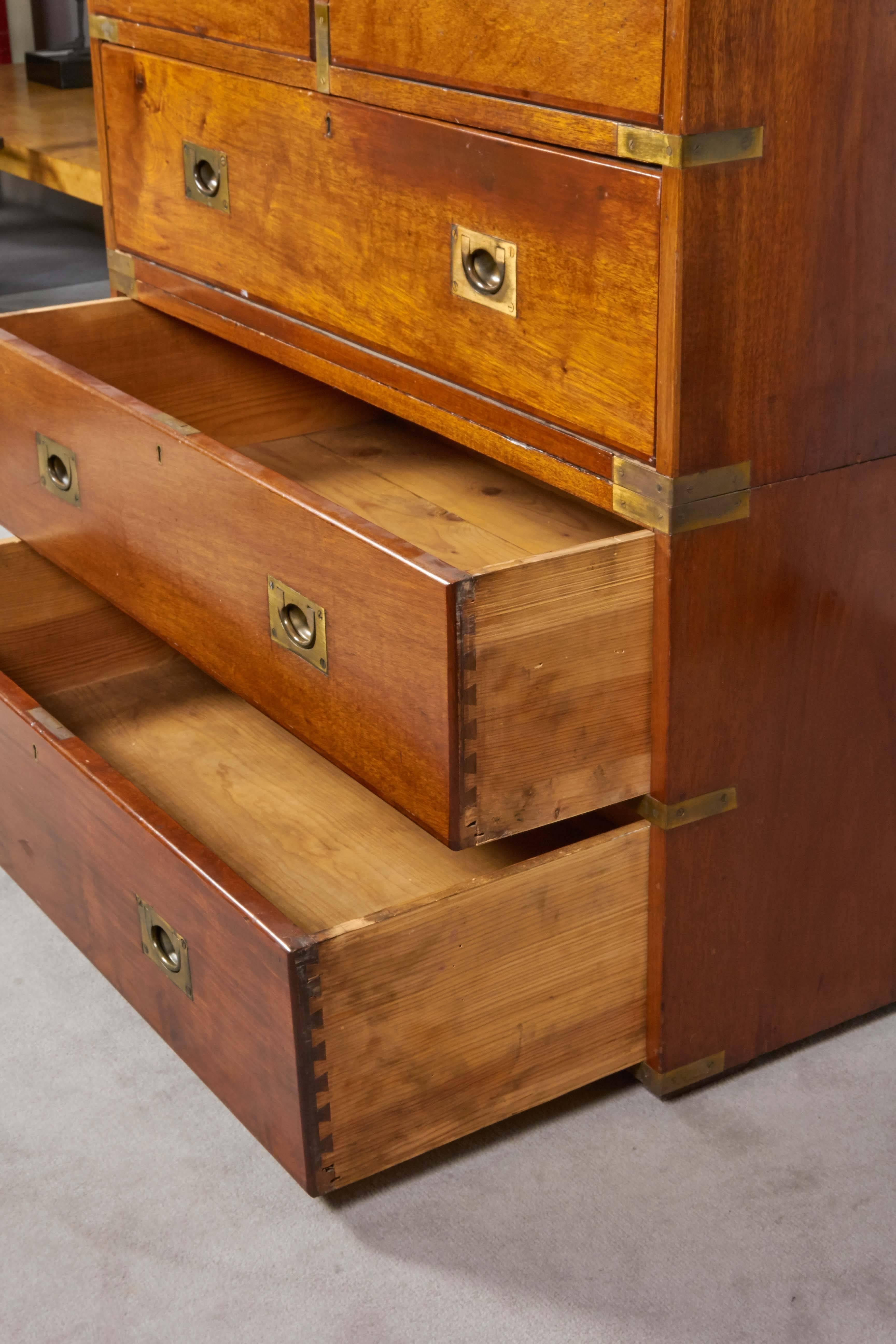 Pair of Mahogany Campaign Chests In Good Condition In New York, NY