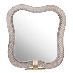 Gio Ponti Italian Table Mirror with Murano Glass Frame for Venini, 1930s