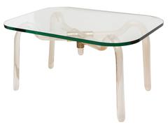 Seguso Murano Glass and Gold Italian Low Table, 1950s