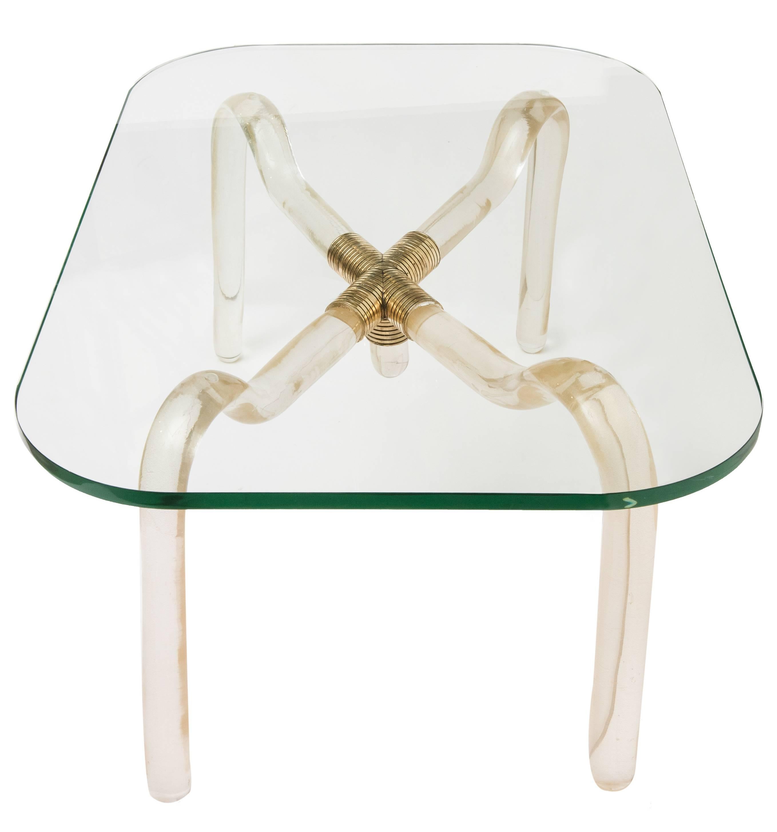 Seguso Murano Glass and Gold Italian Low Table, 1950s  In Good Condition For Sale In Milan, IT