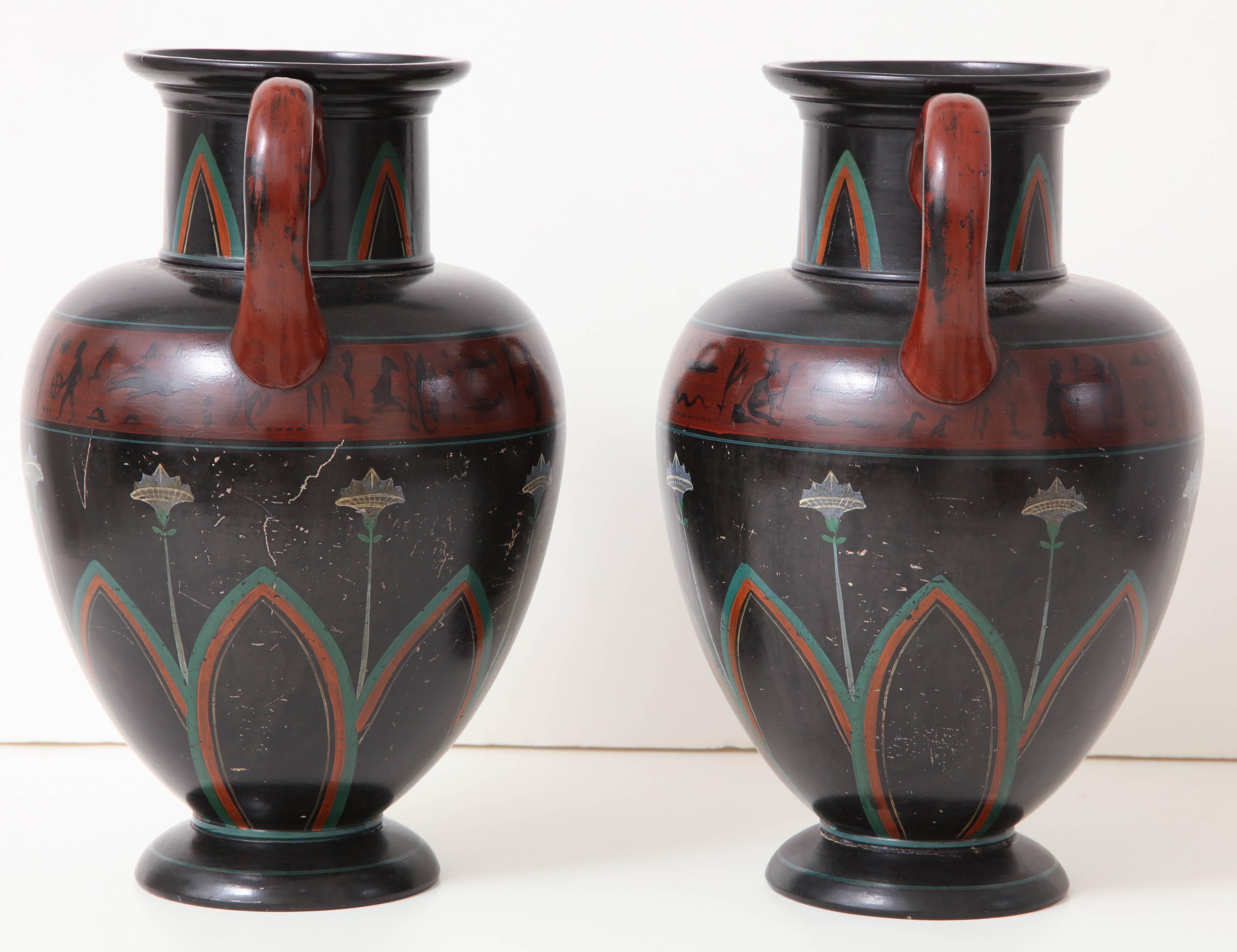 Pair of 19th Century German Neoclassical Amphora Vases For Sale 2